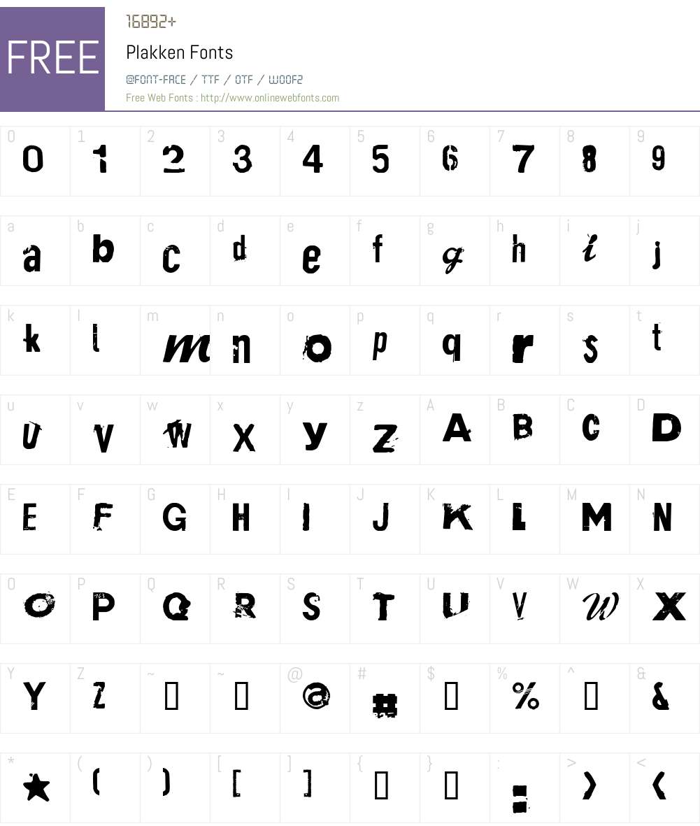 Plakken Font Screenshots