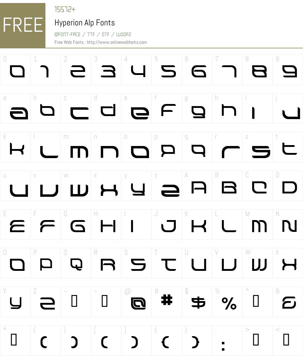 Hyperion Font Screenshots
