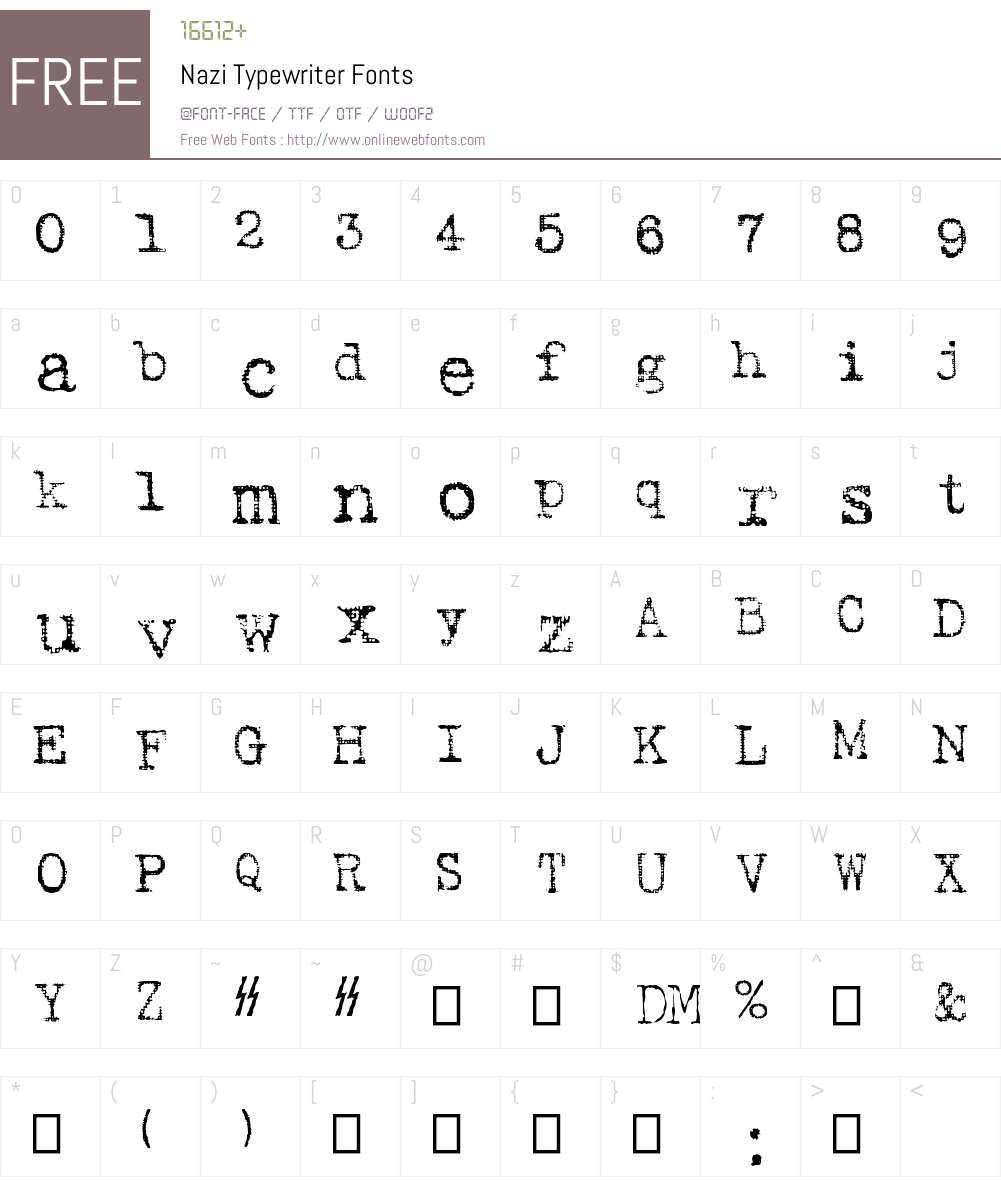 Nazi Typewriter Font Screenshots