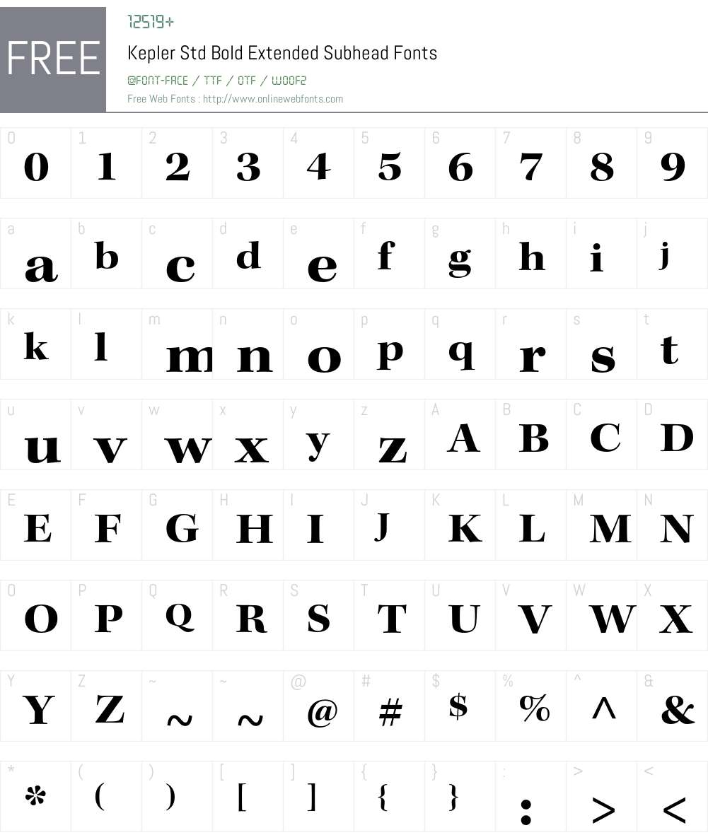 Kepler Std Font Screenshots