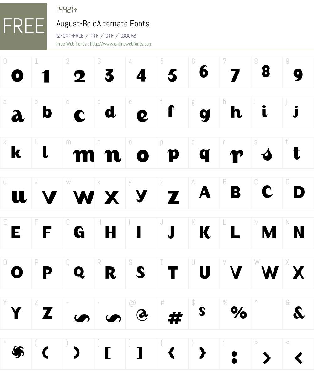 August Font Screenshots