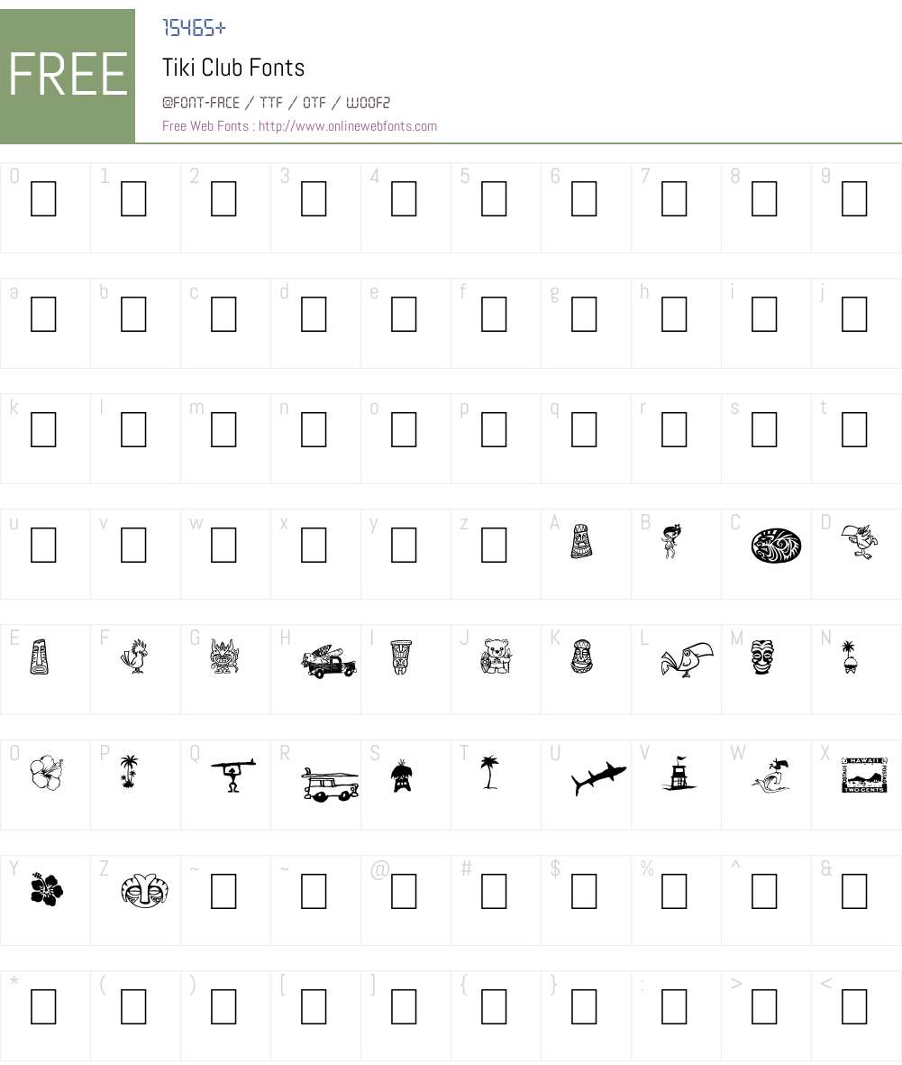 Tiki Club Font Screenshots