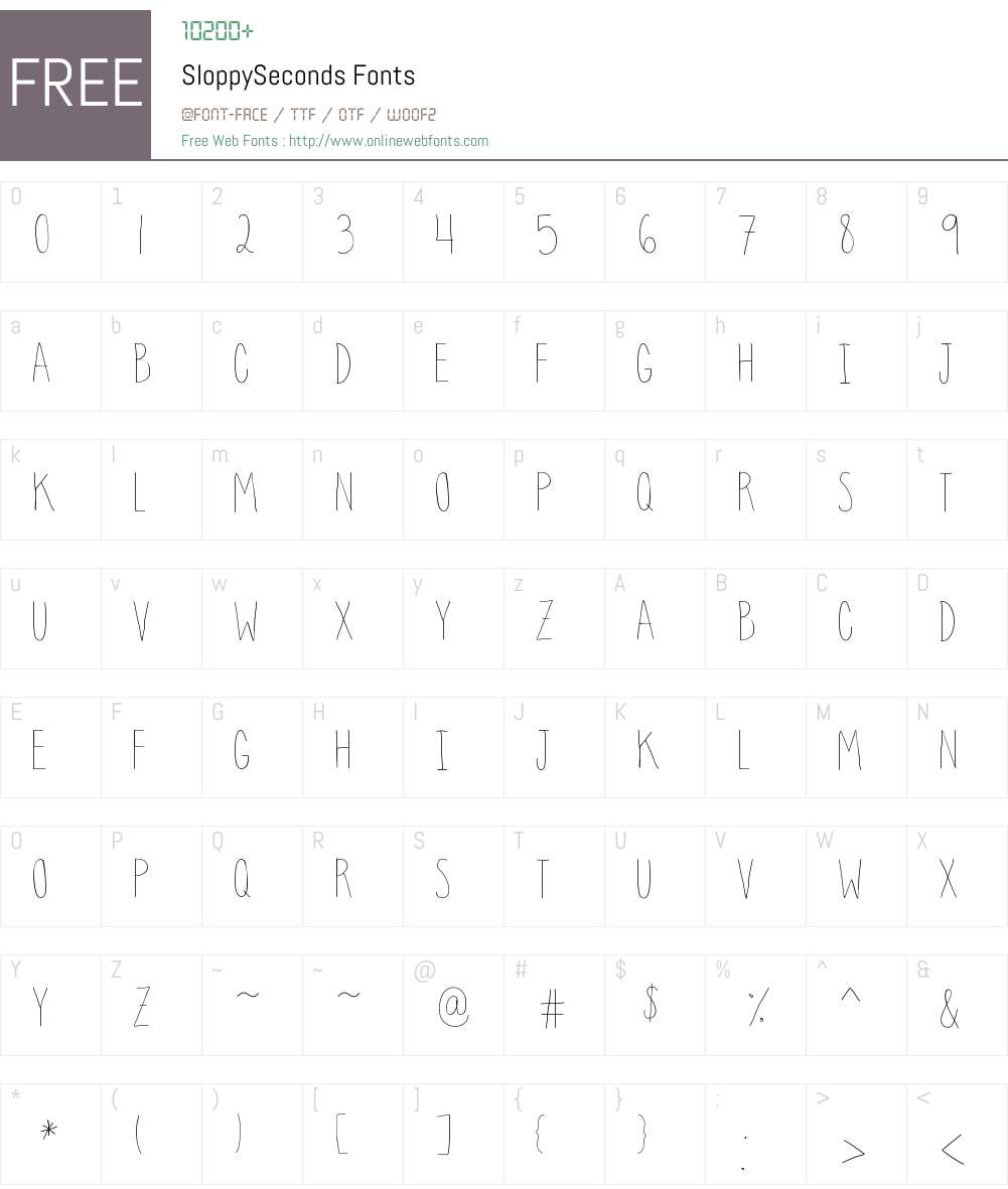 SloppySeconds Font Screenshots