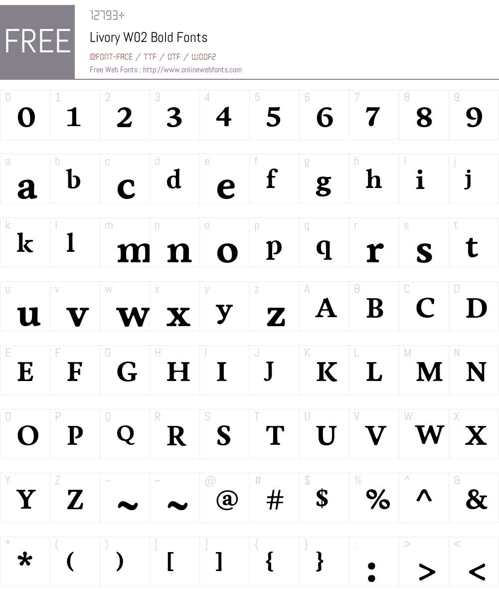 Livory Font Screenshots