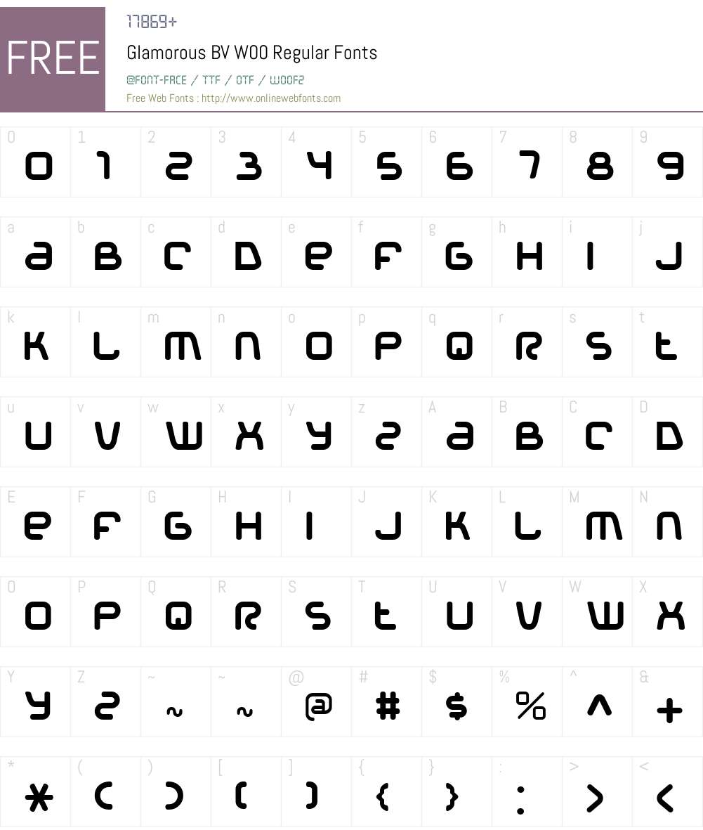 Glamorous BV Font Screenshots