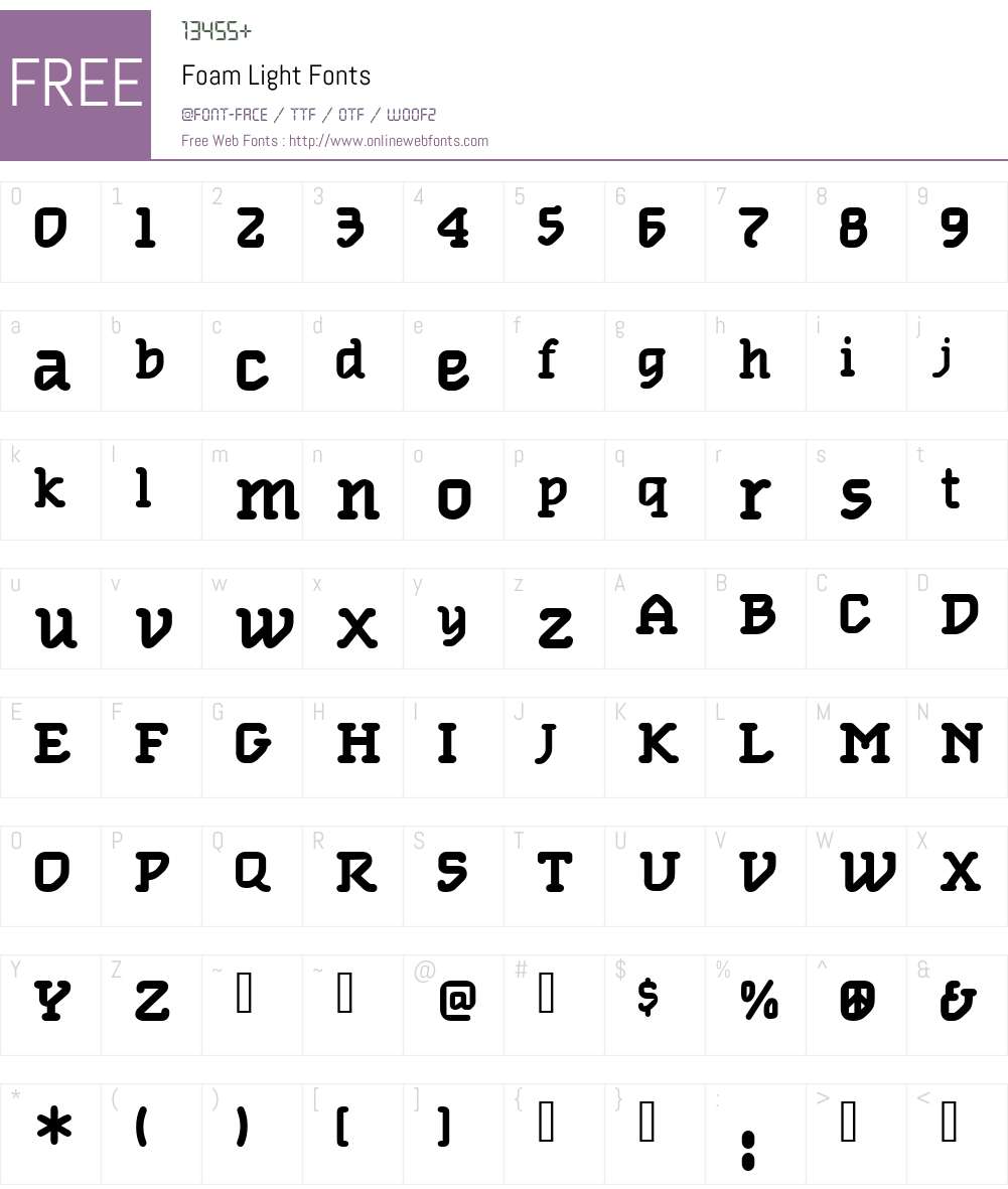 Foam Light Font Screenshots