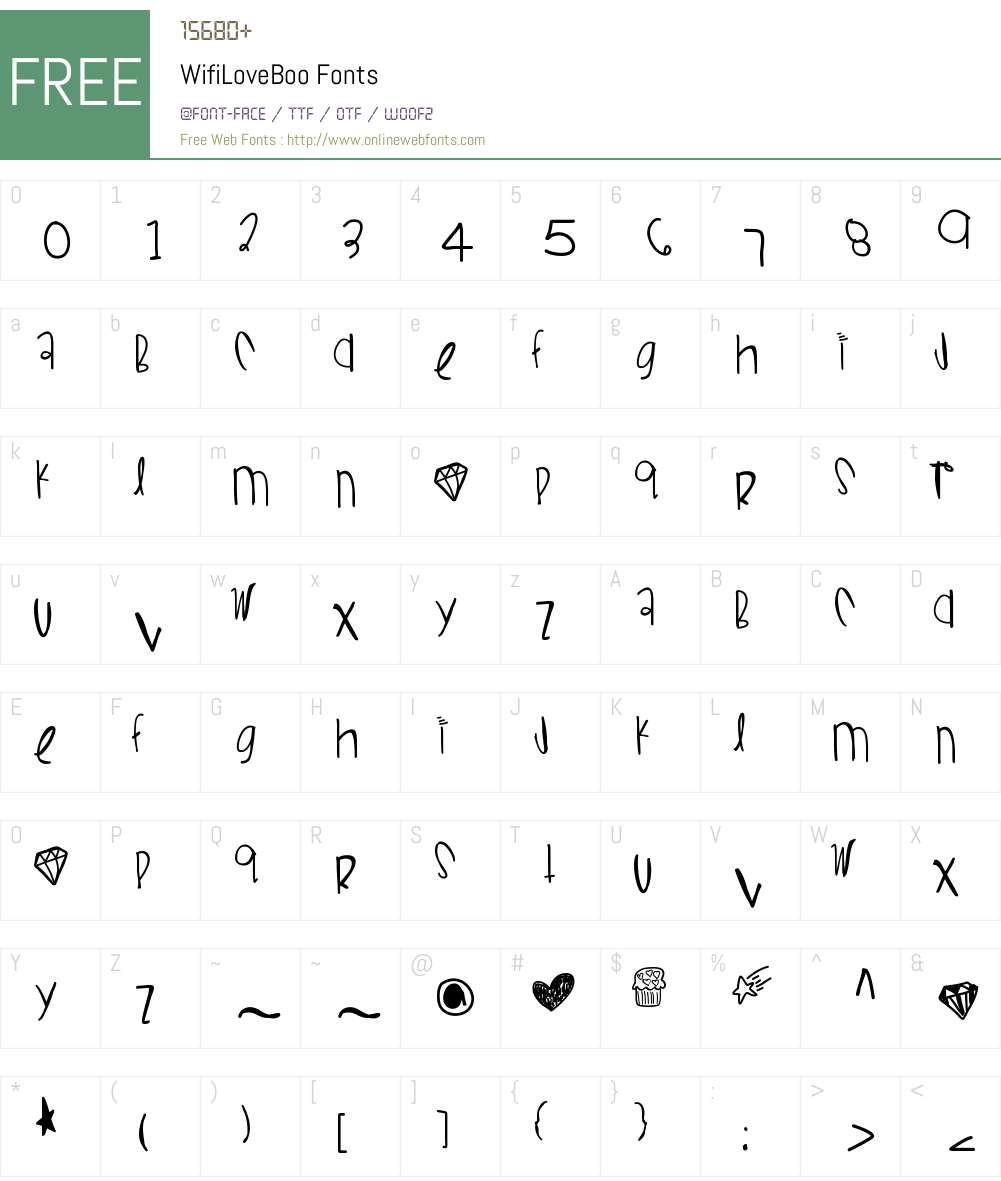 WifiLoveBoo Font Screenshots