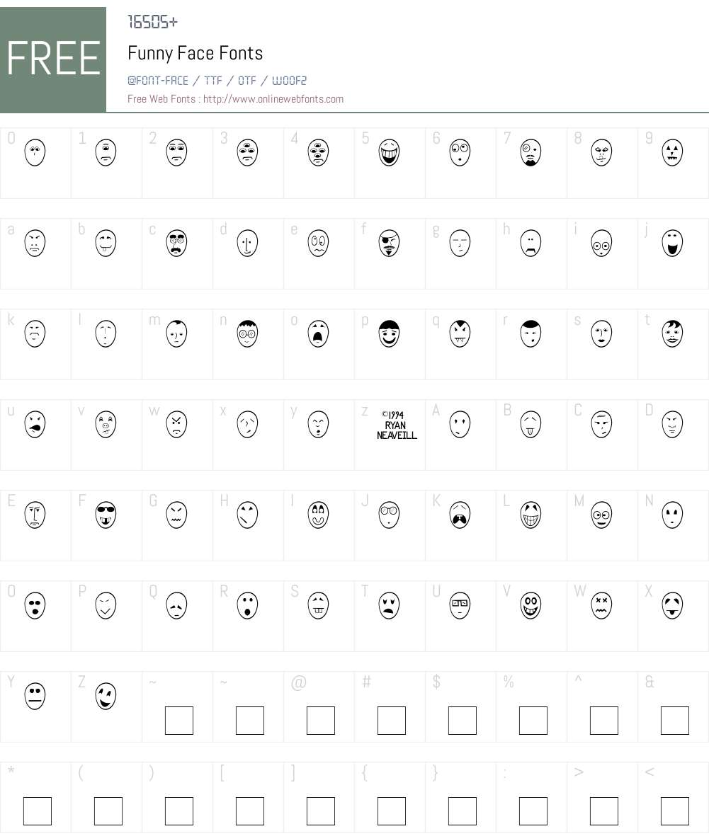 Funny Face Font Screenshots
