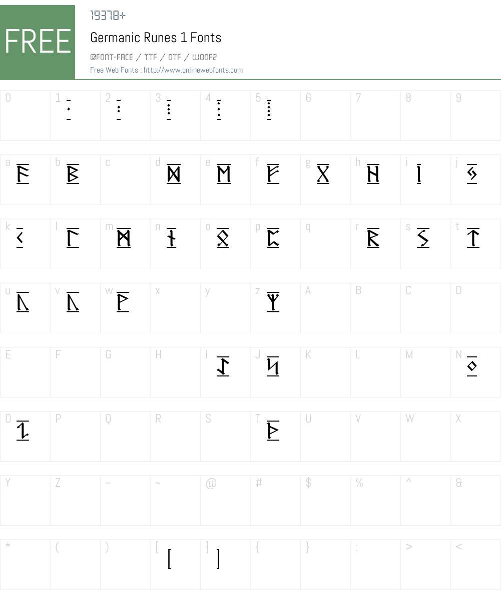 Germanic Runes-1 Font Screenshots