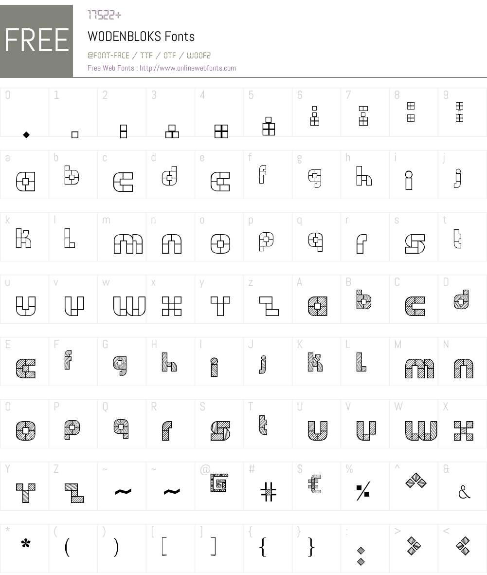 WODENBLOKS Font Screenshots