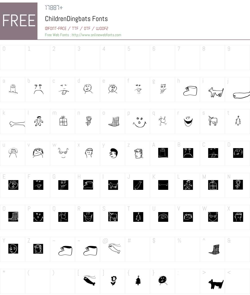 ChildrenDingbats Font Screenshots