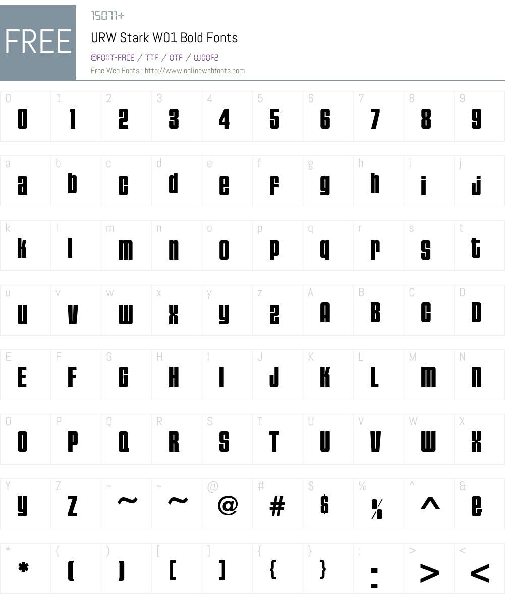 URWStarkW01-Bold Font Screenshots
