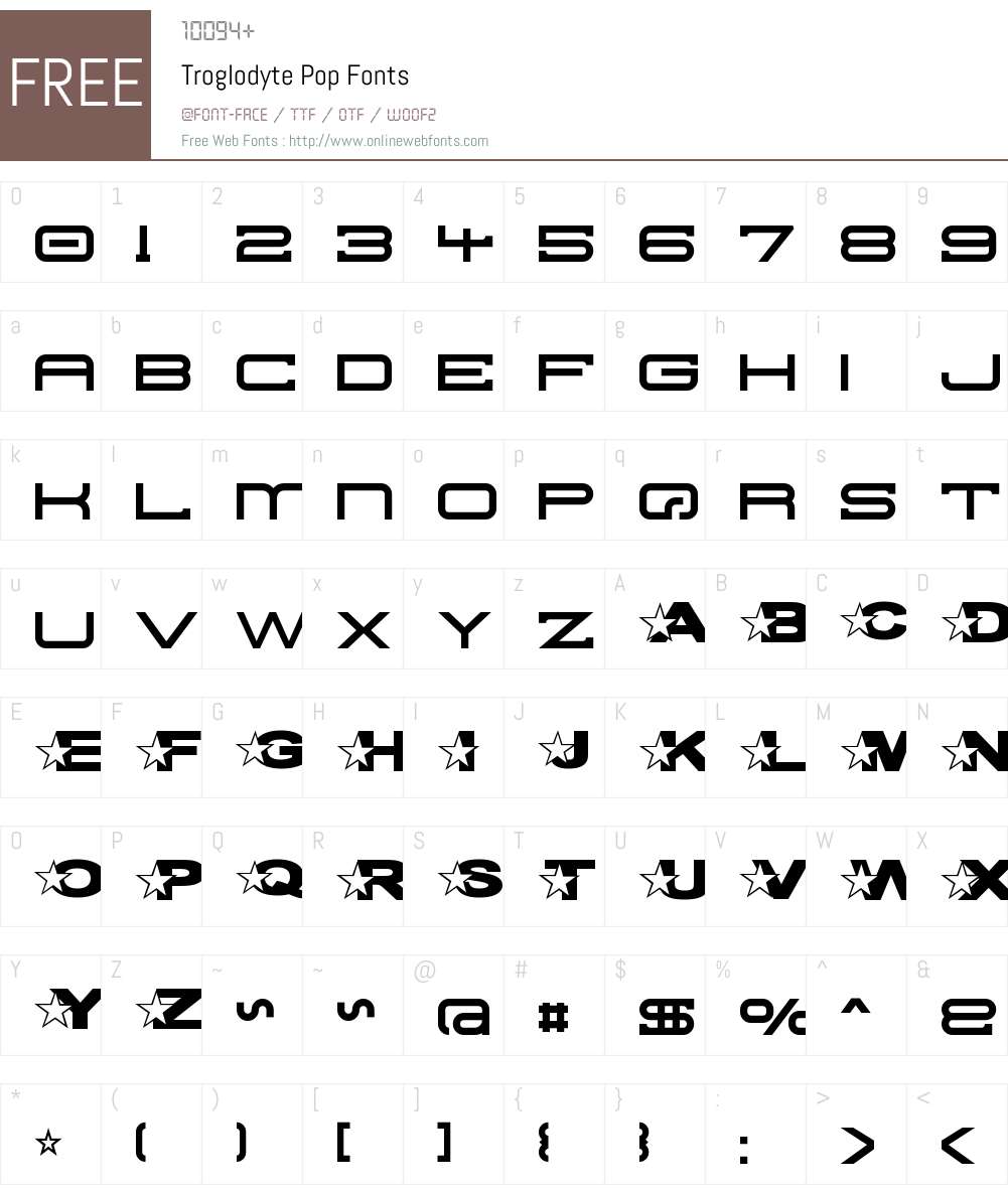 Troglodyte Pop Font Screenshots