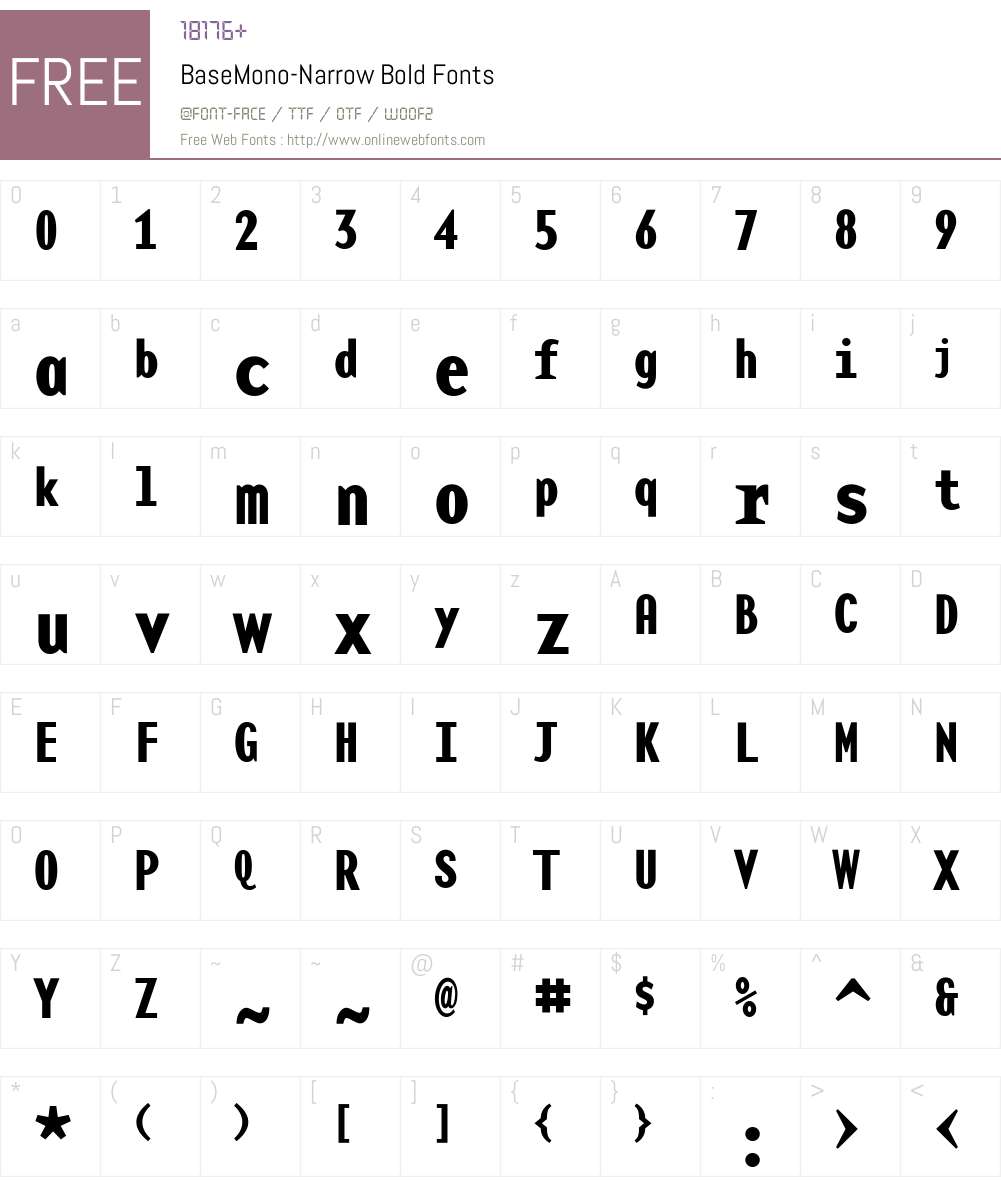 BaseMono-Narrow Font Screenshots