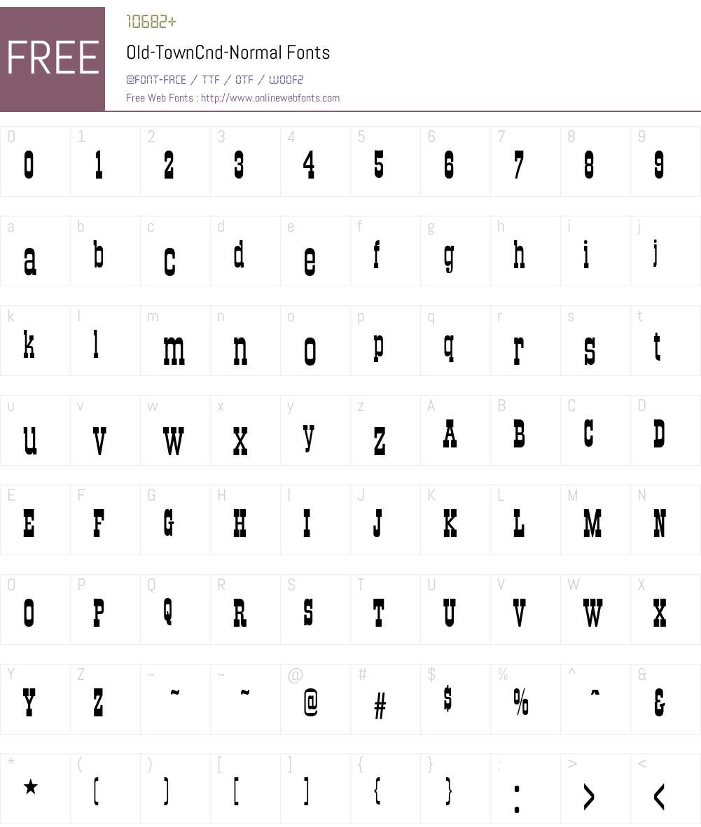 Old-TownCnd-Normal Font Screenshots