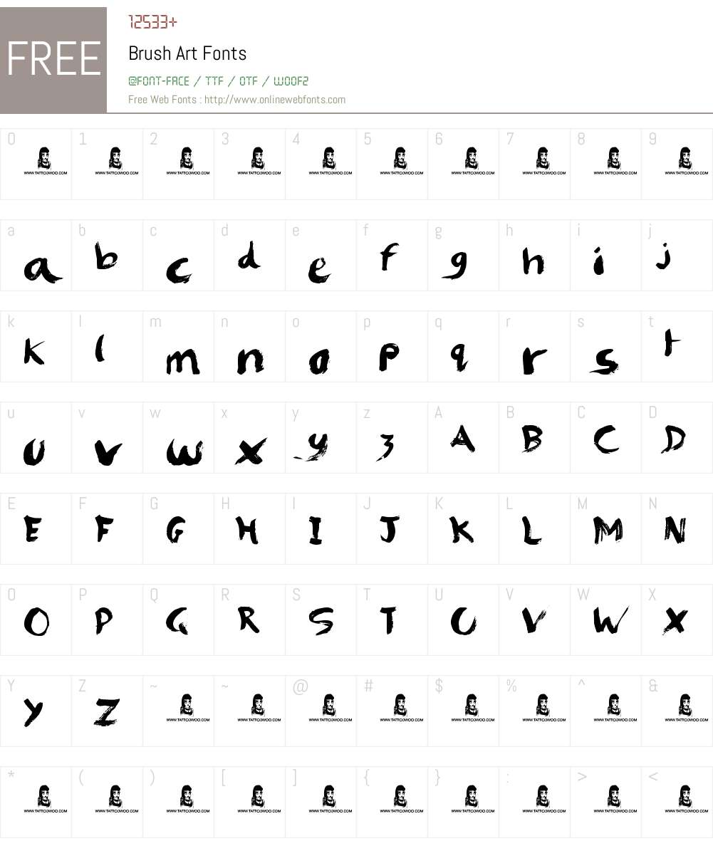 Brush Art Font Screenshots