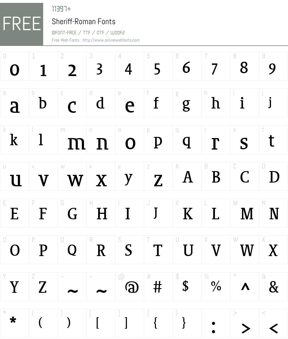 Sheriff Font Screenshots