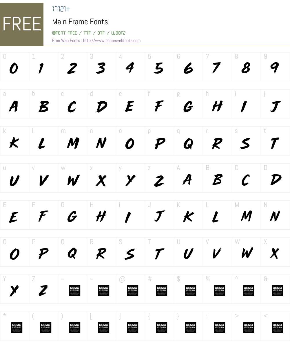 Main Frame - Demo 1.000 Fonts Free Download - OnlineWebFonts.COM