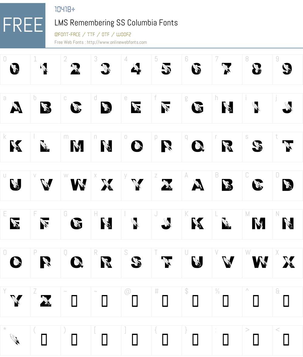 LMS Remembering SS Columbia Font Screenshots