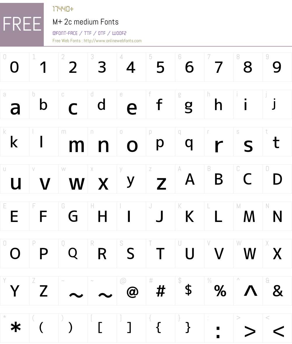 M+ 2c medium Font Screenshots