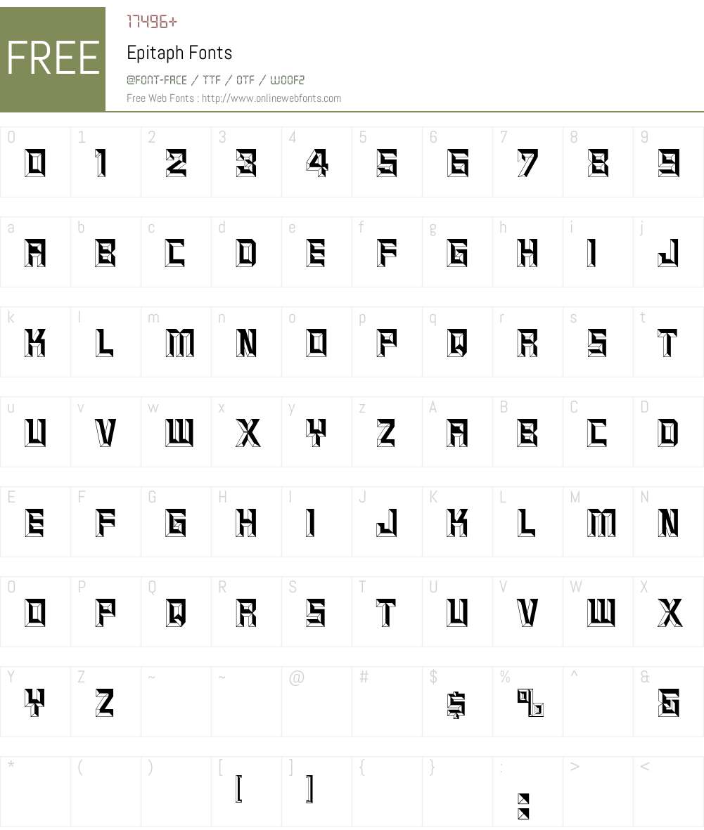Epitaph Font Screenshots