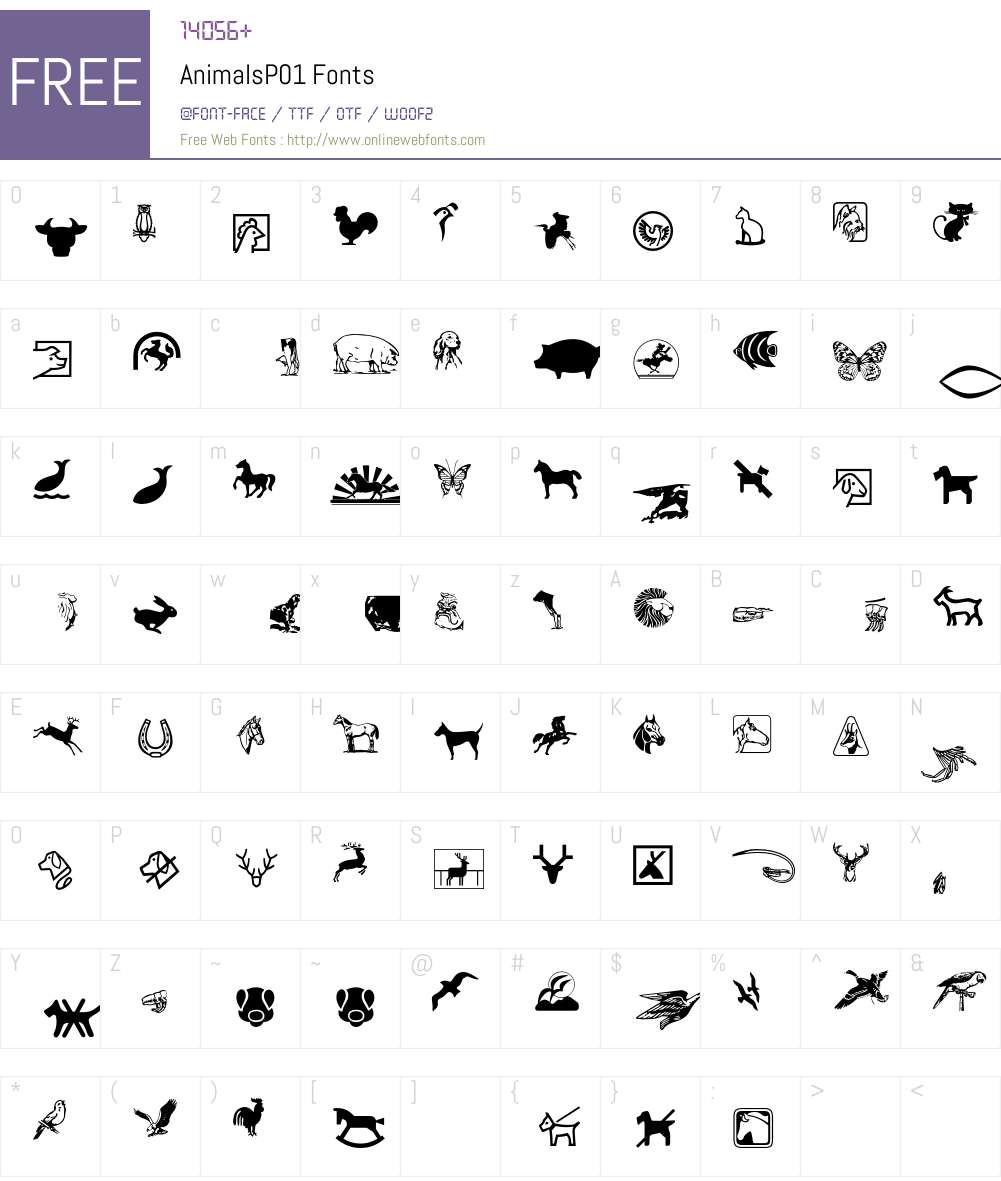Animals Font Screenshots