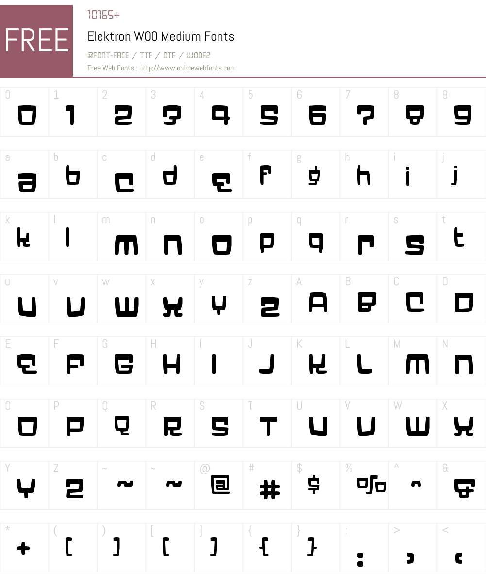ElektronW00-Medium Font Screenshots