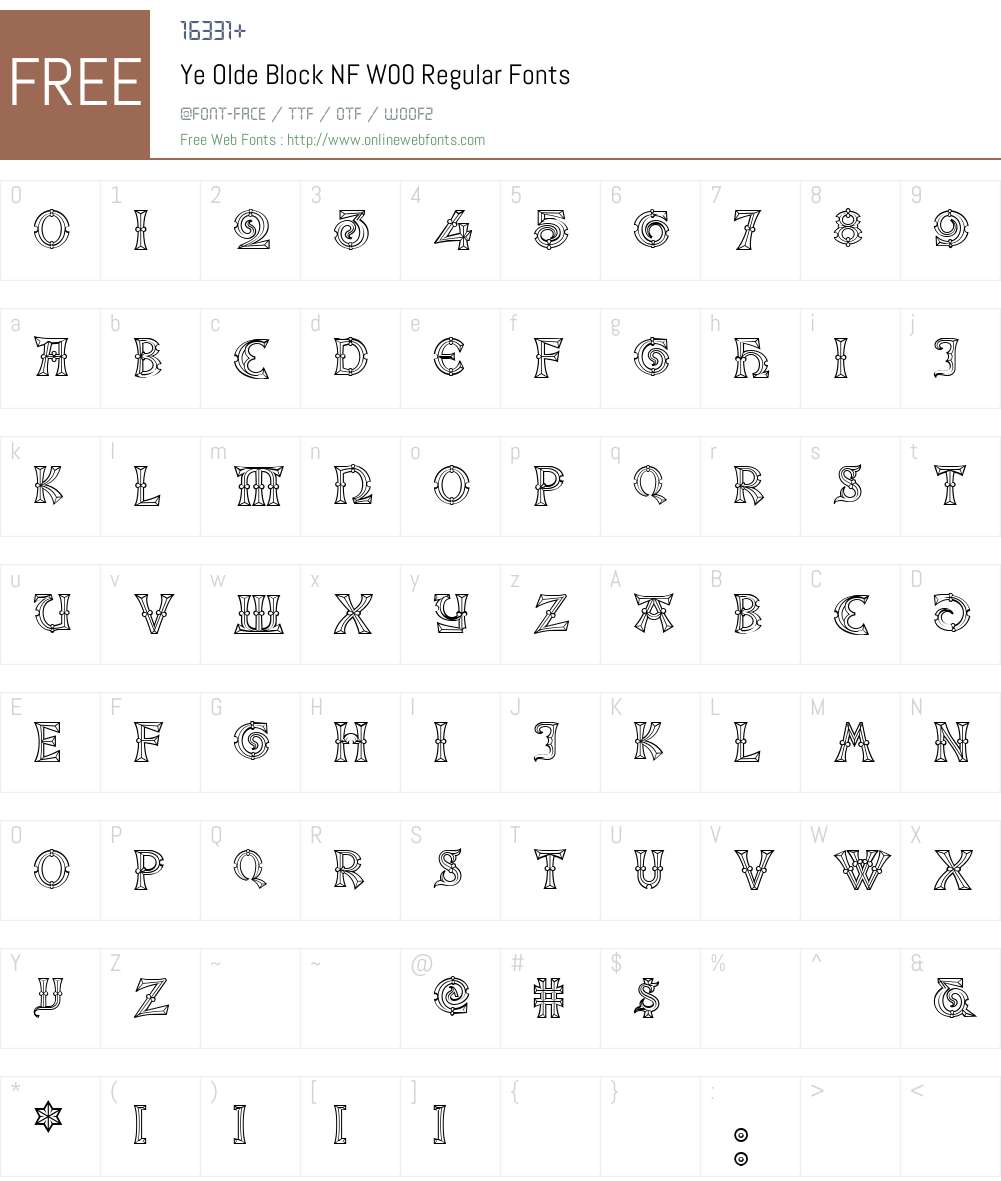 YeOldeBlockNFW00-Regular Font Screenshots