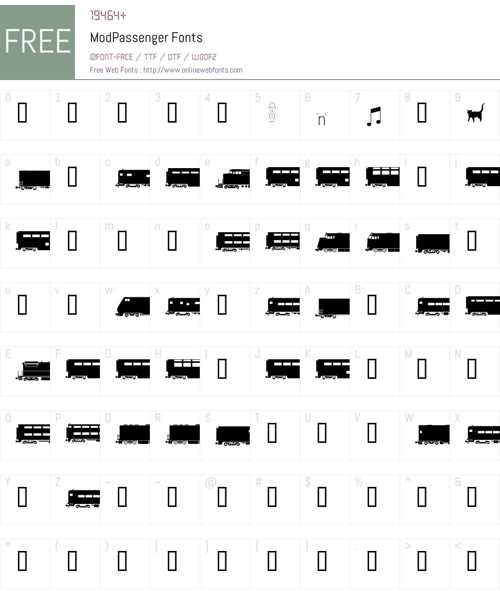 ModPassenger Font Screenshots
