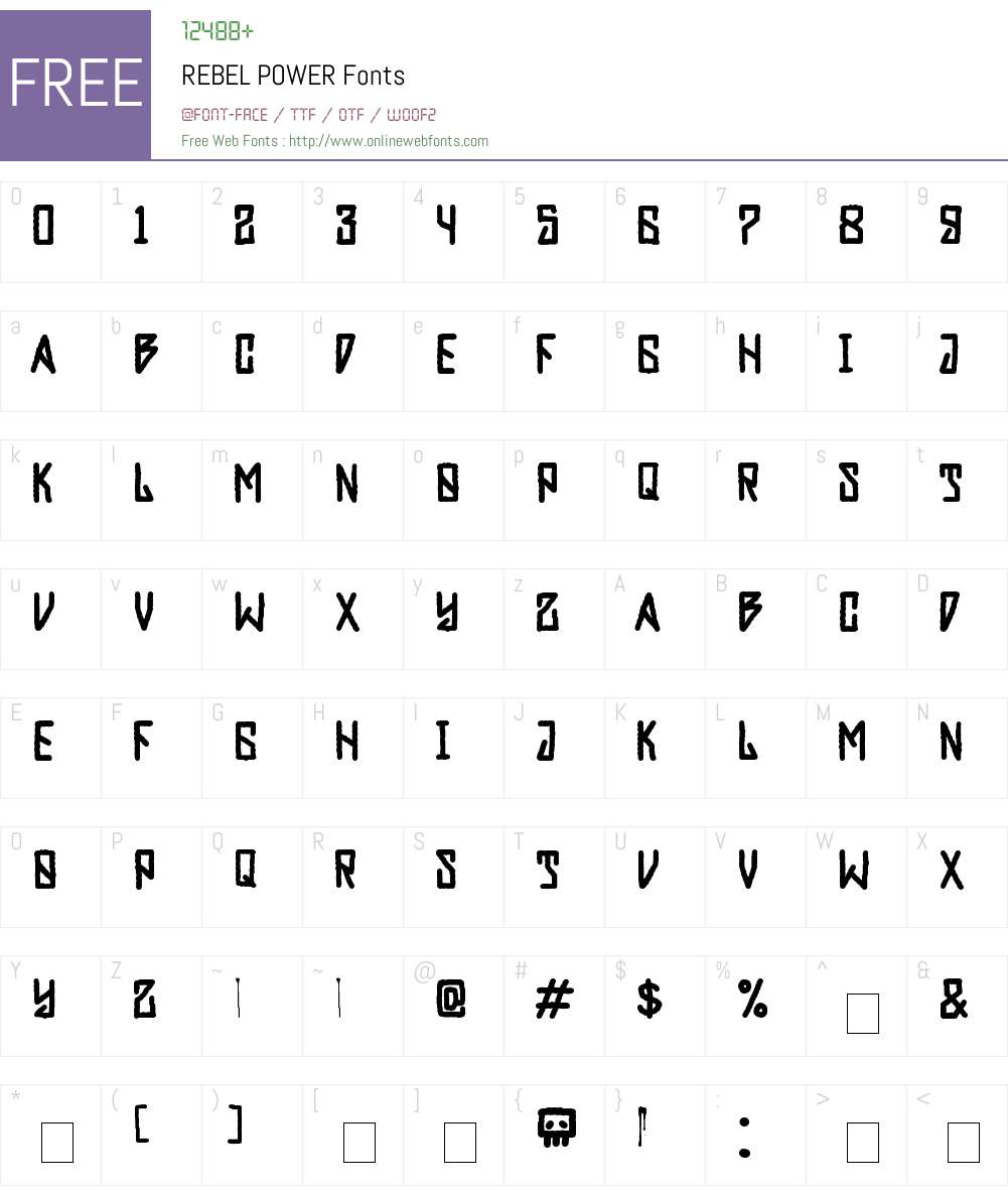REBEL POWER Font Screenshots