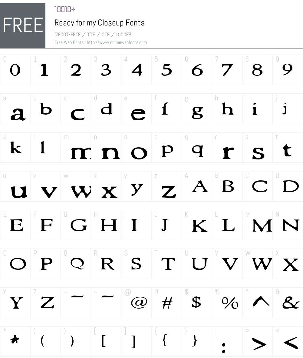 Ready for my Closeup Font Screenshots