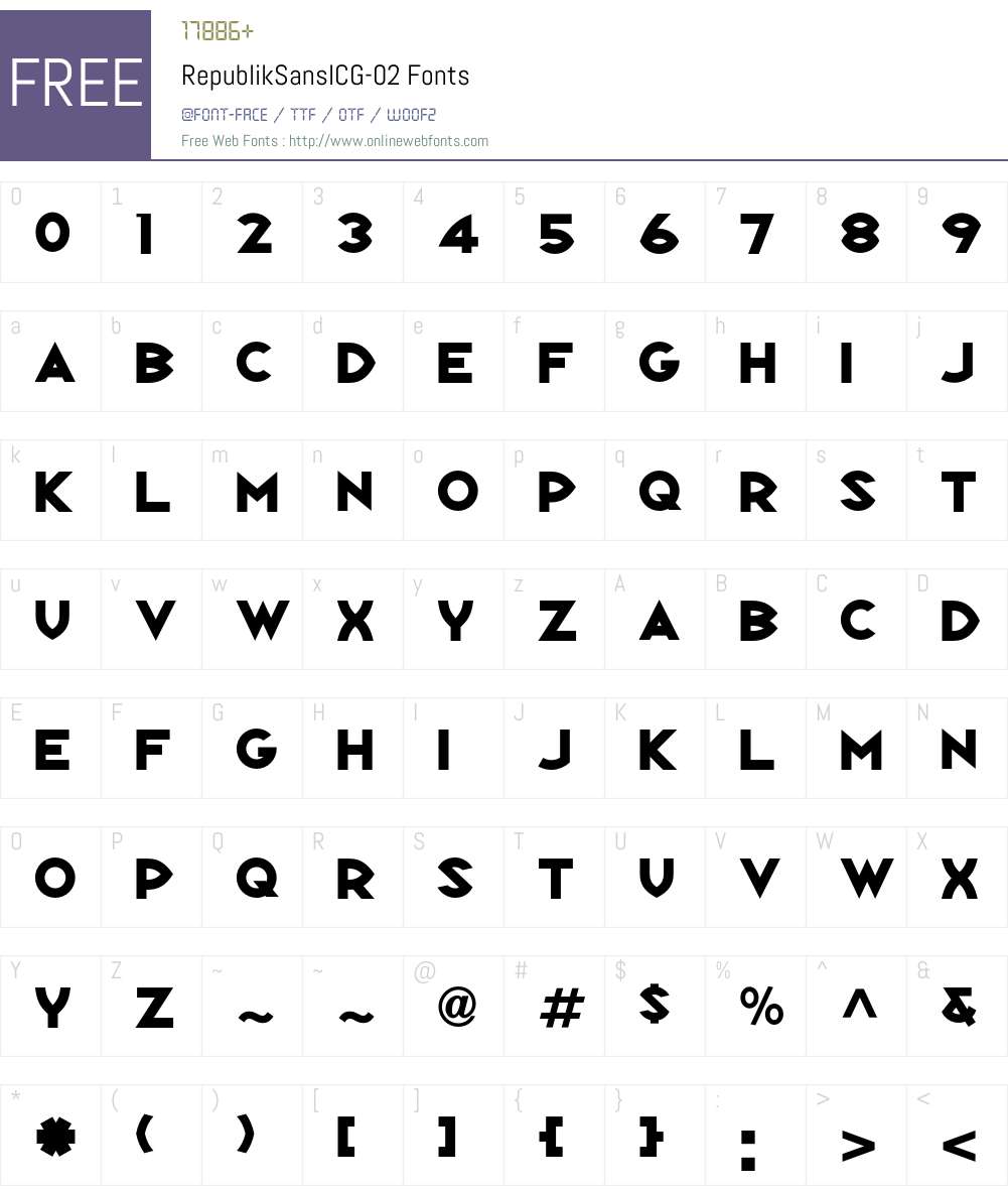 RepublikSansICG Font Screenshots