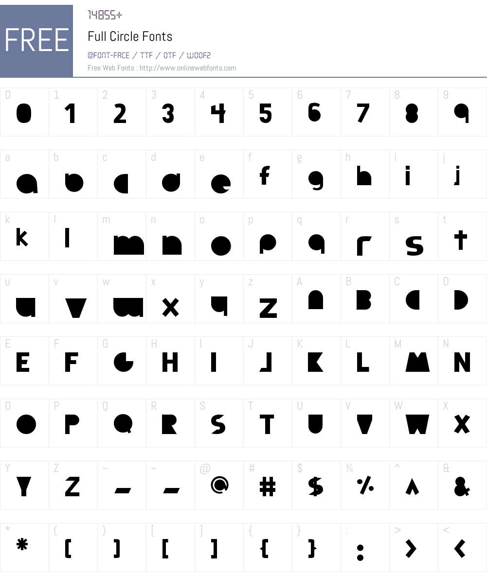Full Circle Font Screenshots