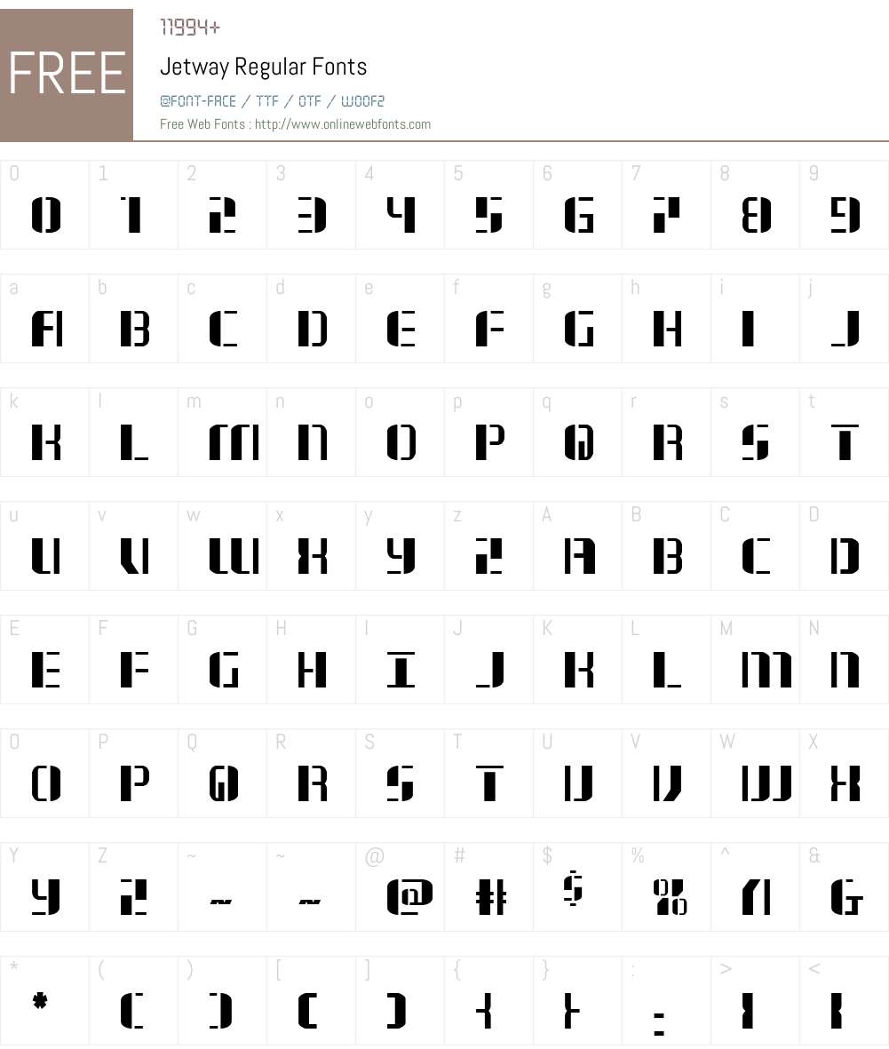 Jetway Font Screenshots