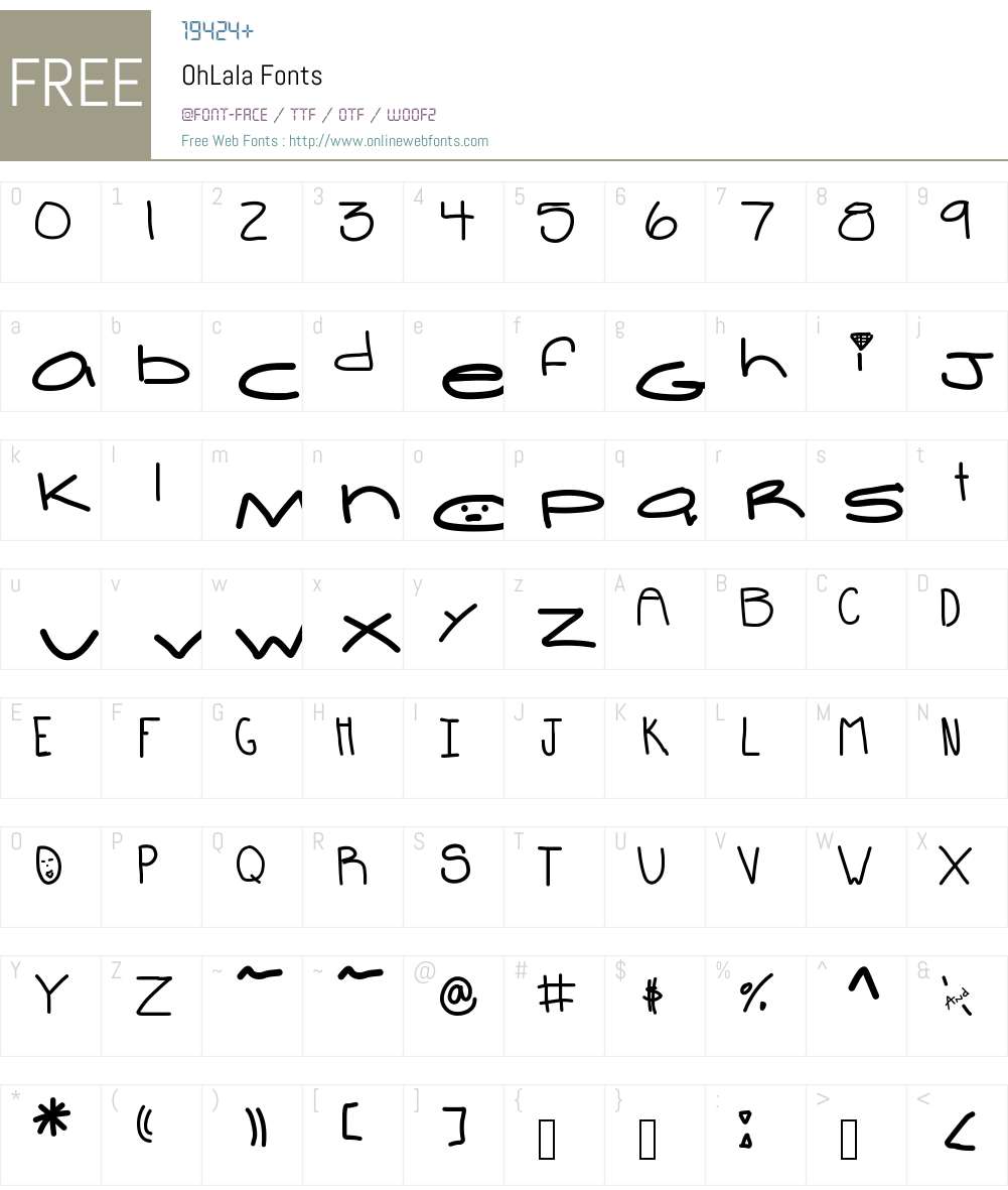 OhLala Font Screenshots