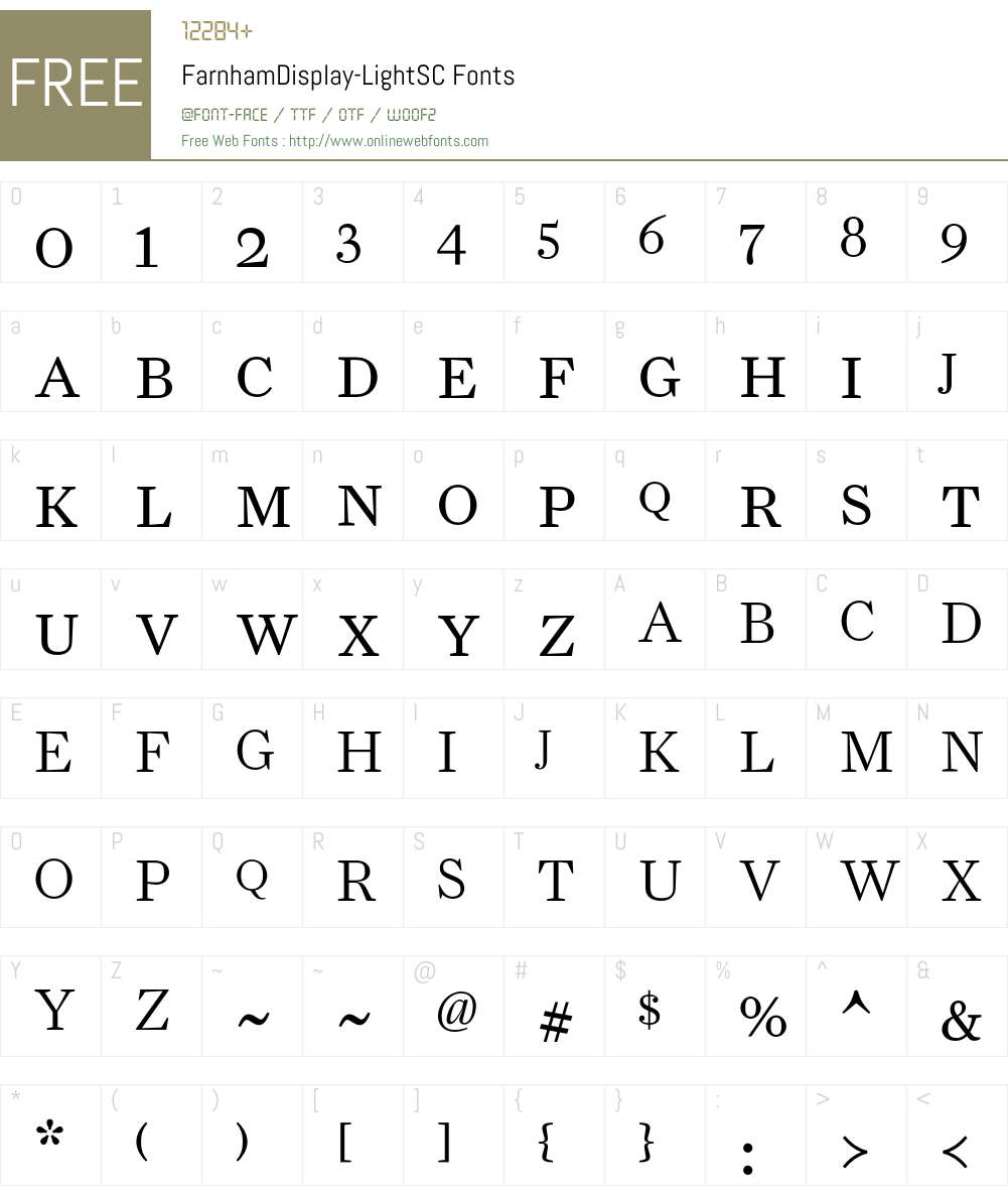 FarnhamDisplay-LightSC Font Screenshots