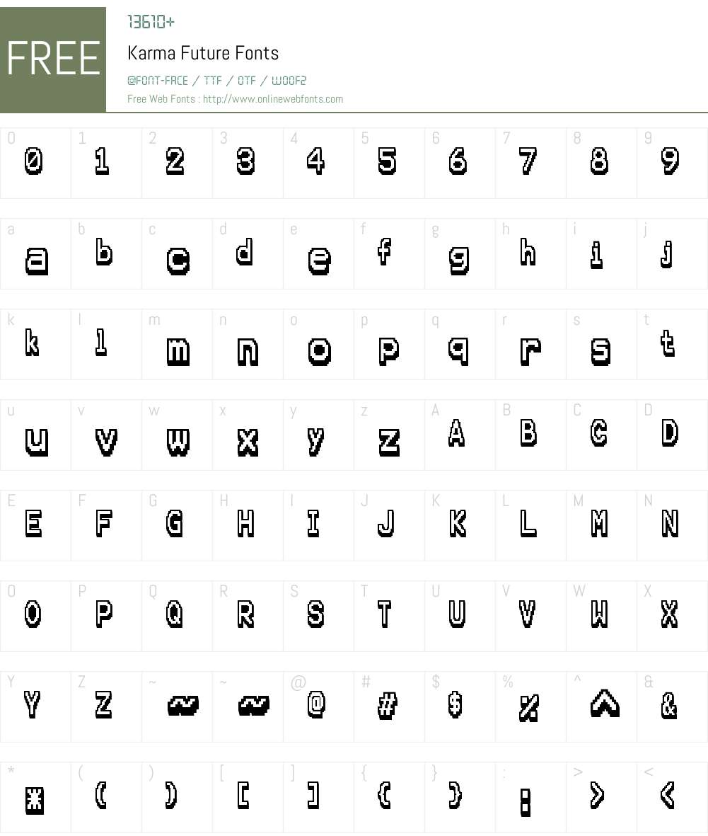 Karma Future Font Screenshots