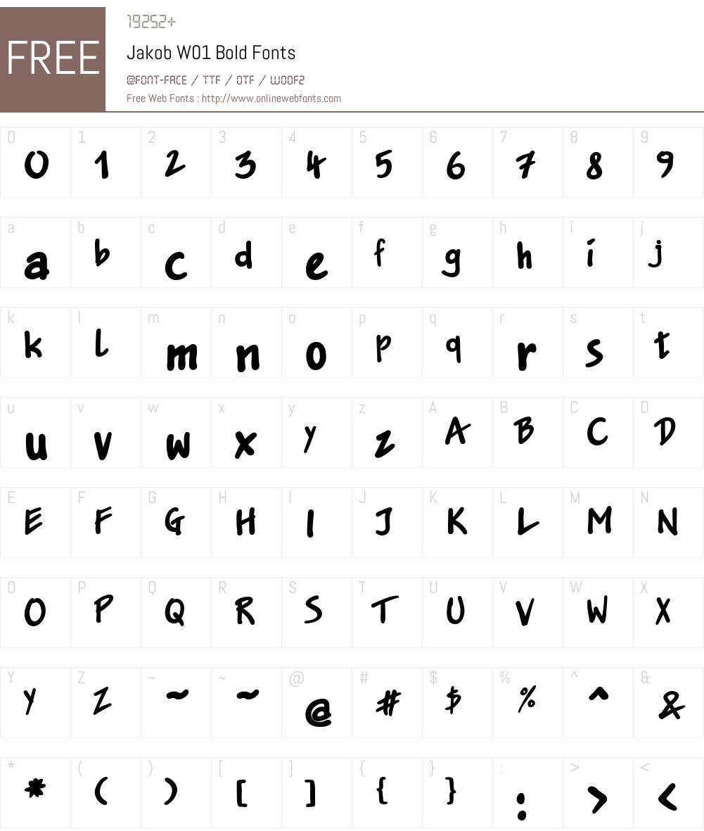 JakobW01-Bold Font Screenshots