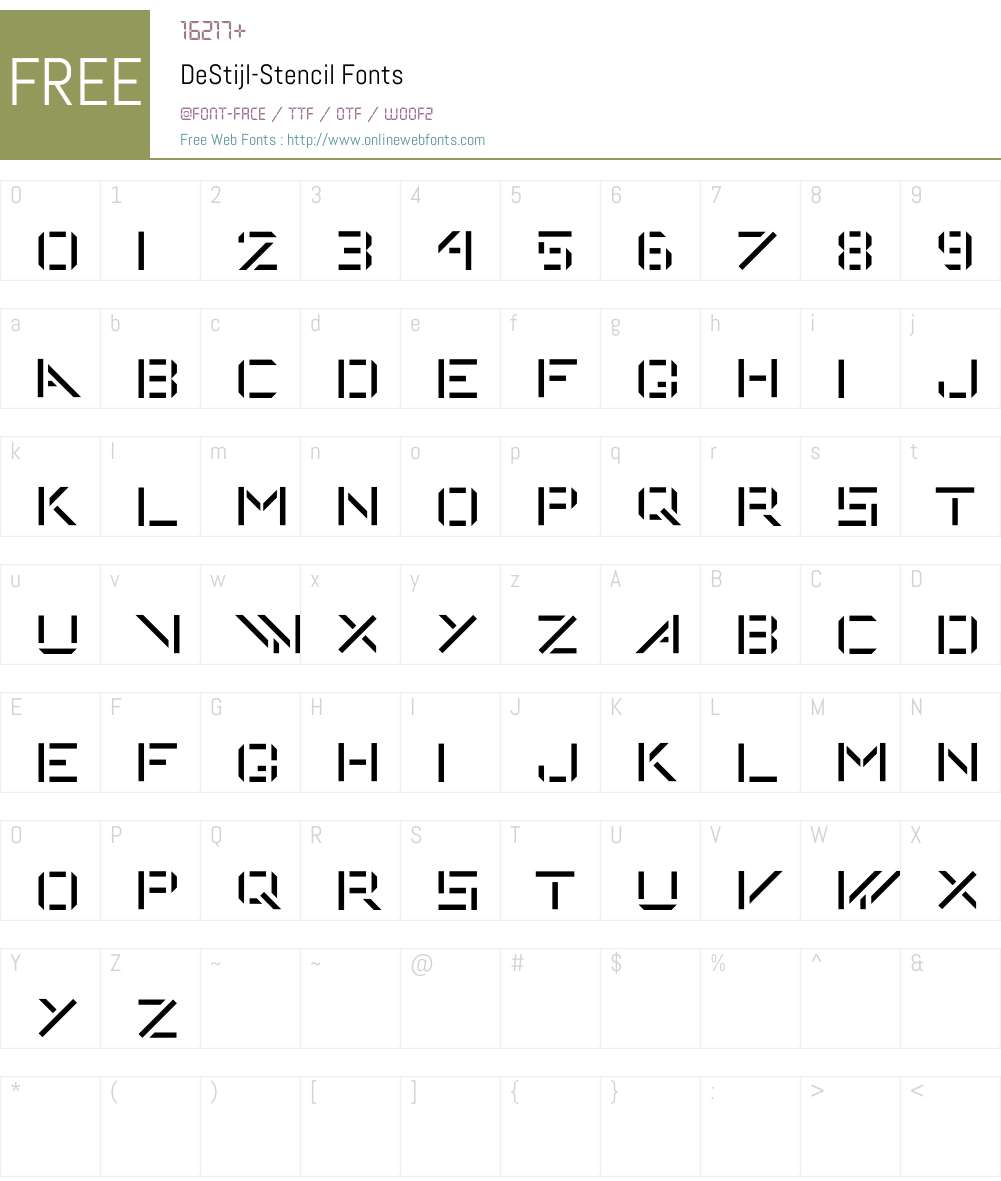 DeStijl Font Screenshots