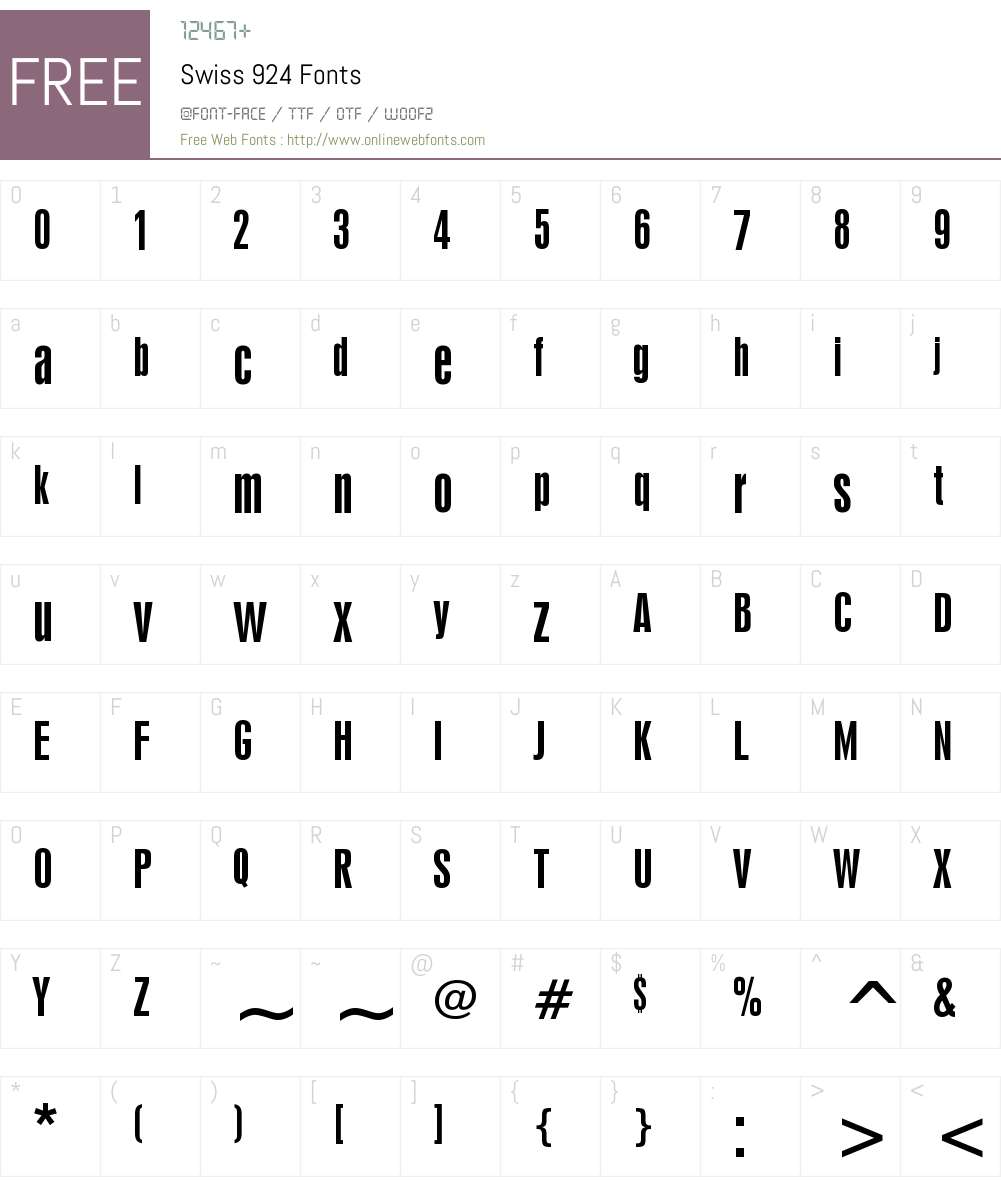 Swiss 924 Font Screenshots