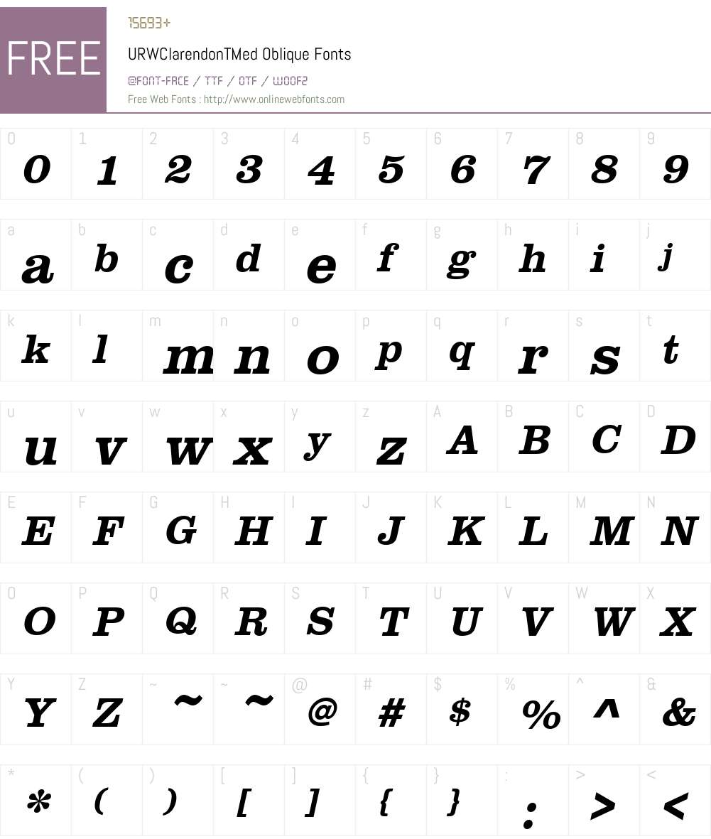 URWClarendonTMed Font Screenshots