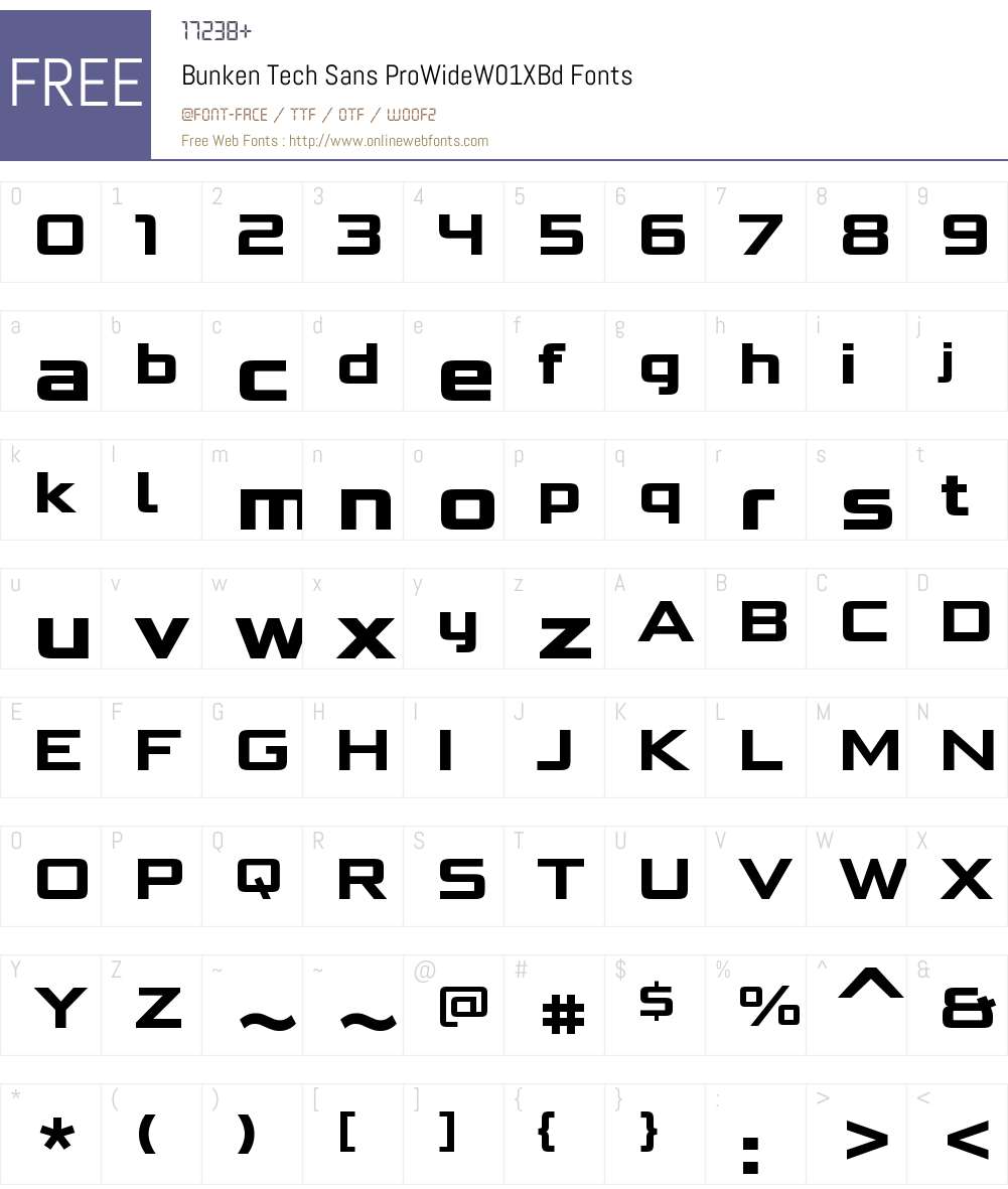 BunkenTechSansProWideW01-XBd Font Screenshots