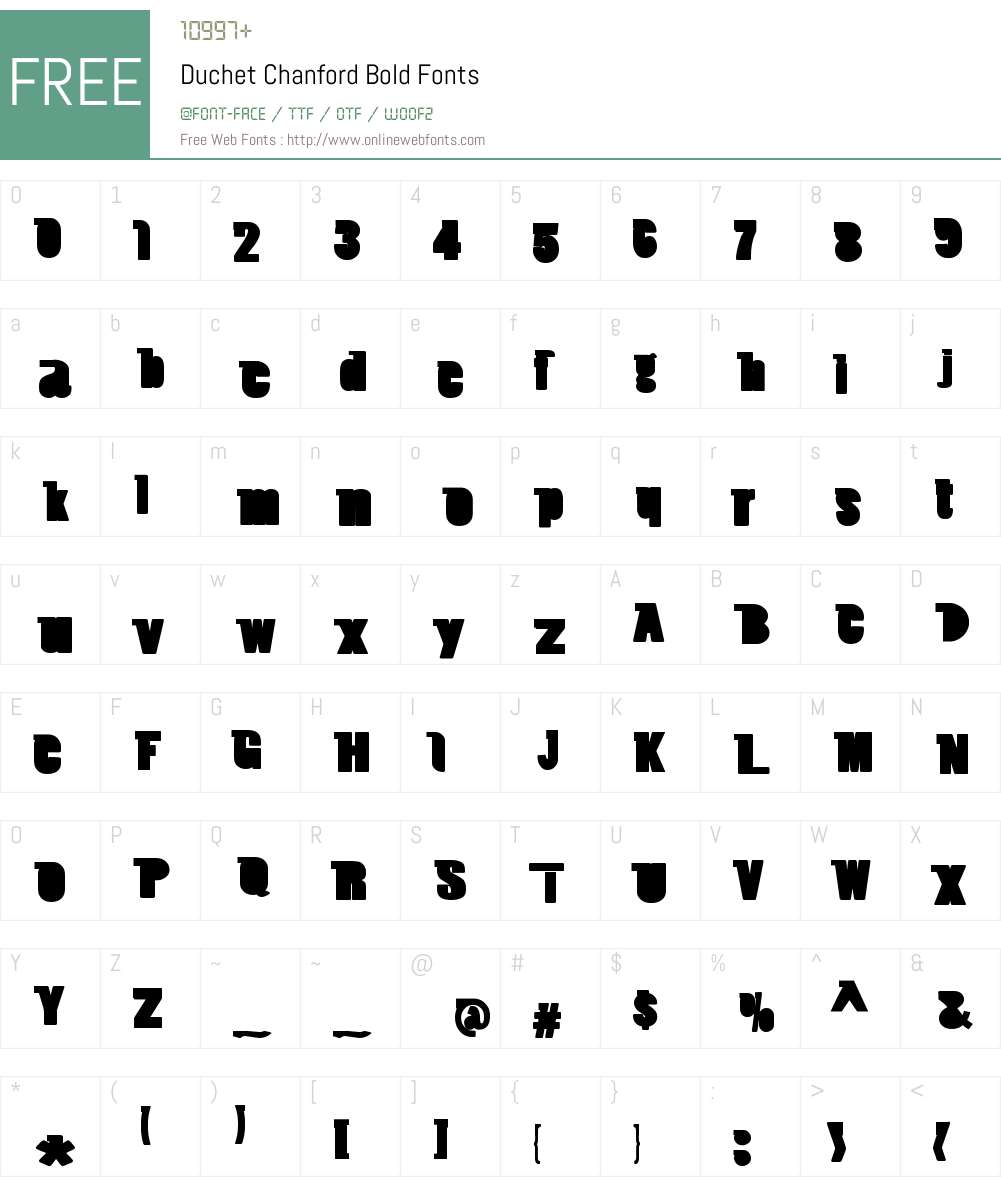 Duchet Chanford Font Screenshots