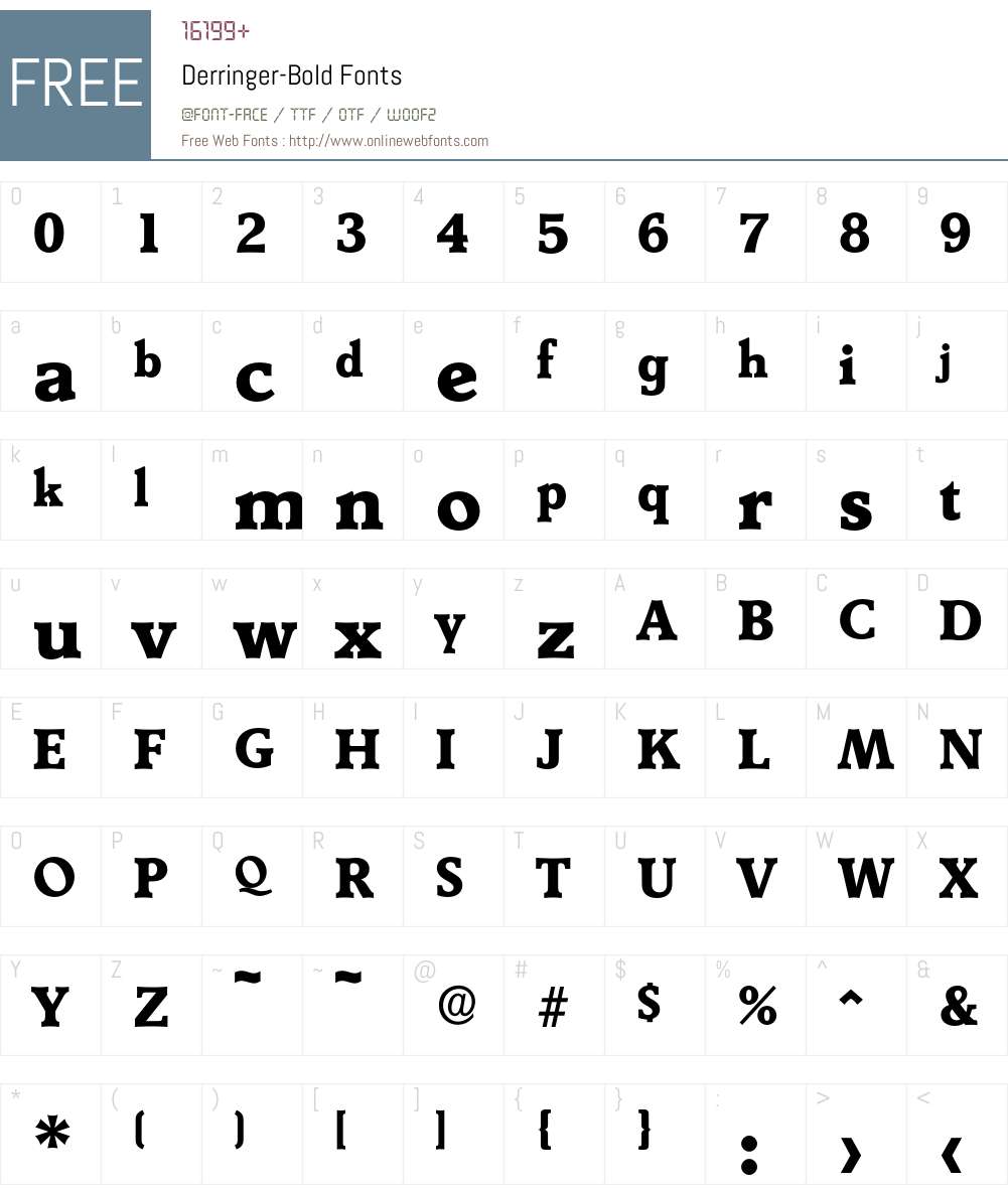 Derringer-Bold Font Screenshots