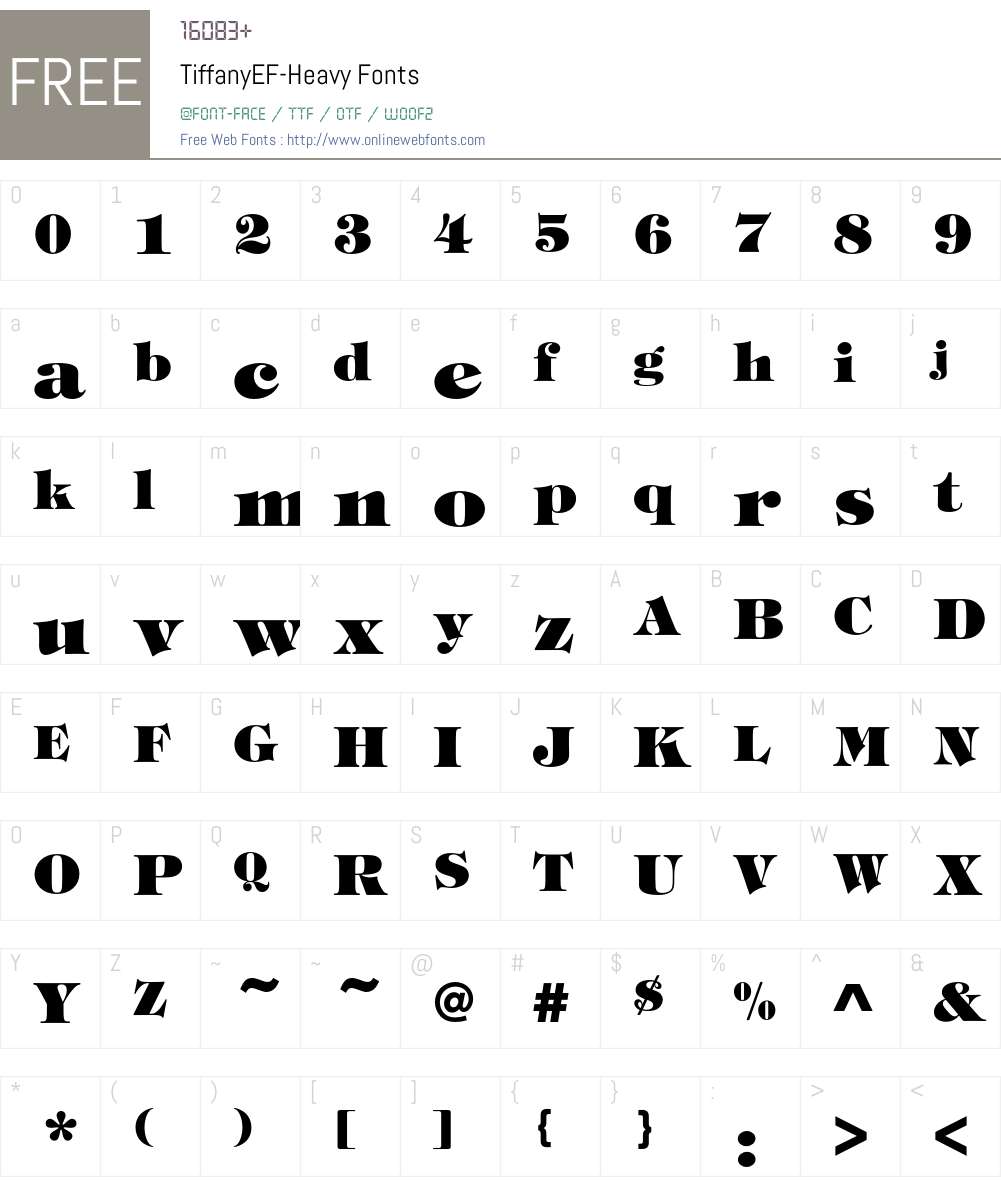 TiffanyEF-Heavy Font Screenshots