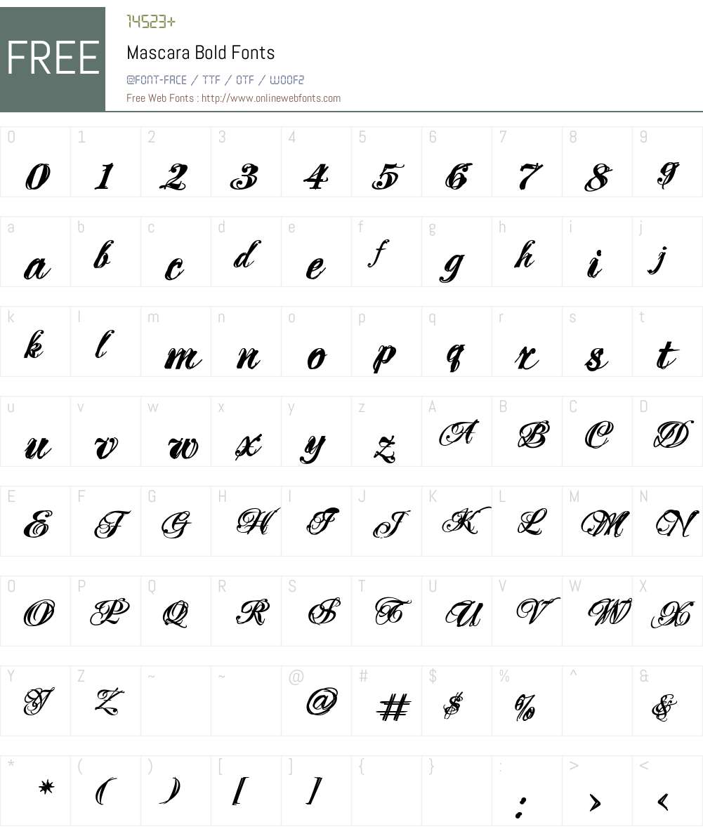 Mascara Font Screenshots