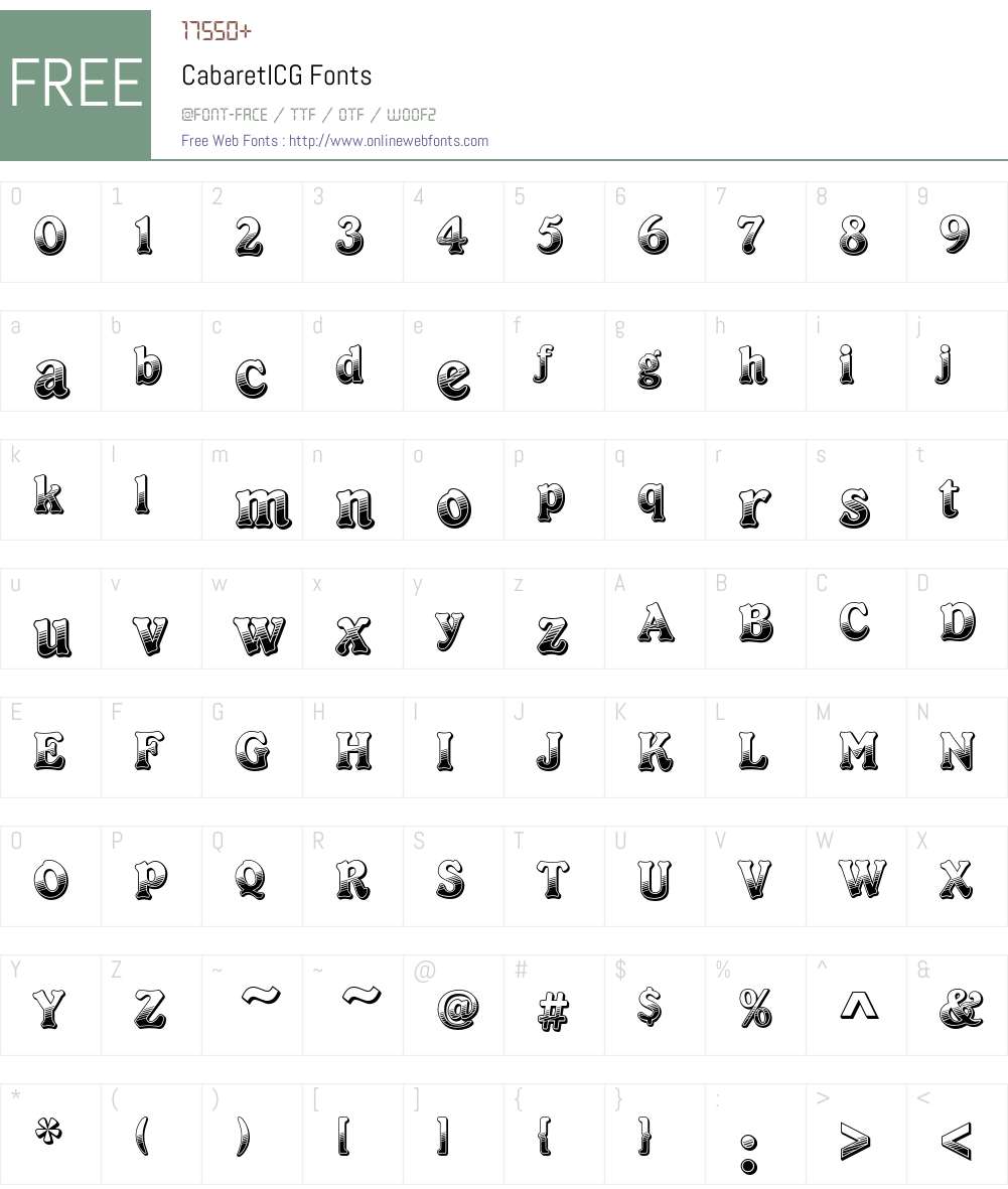 CabaretICG Font Screenshots