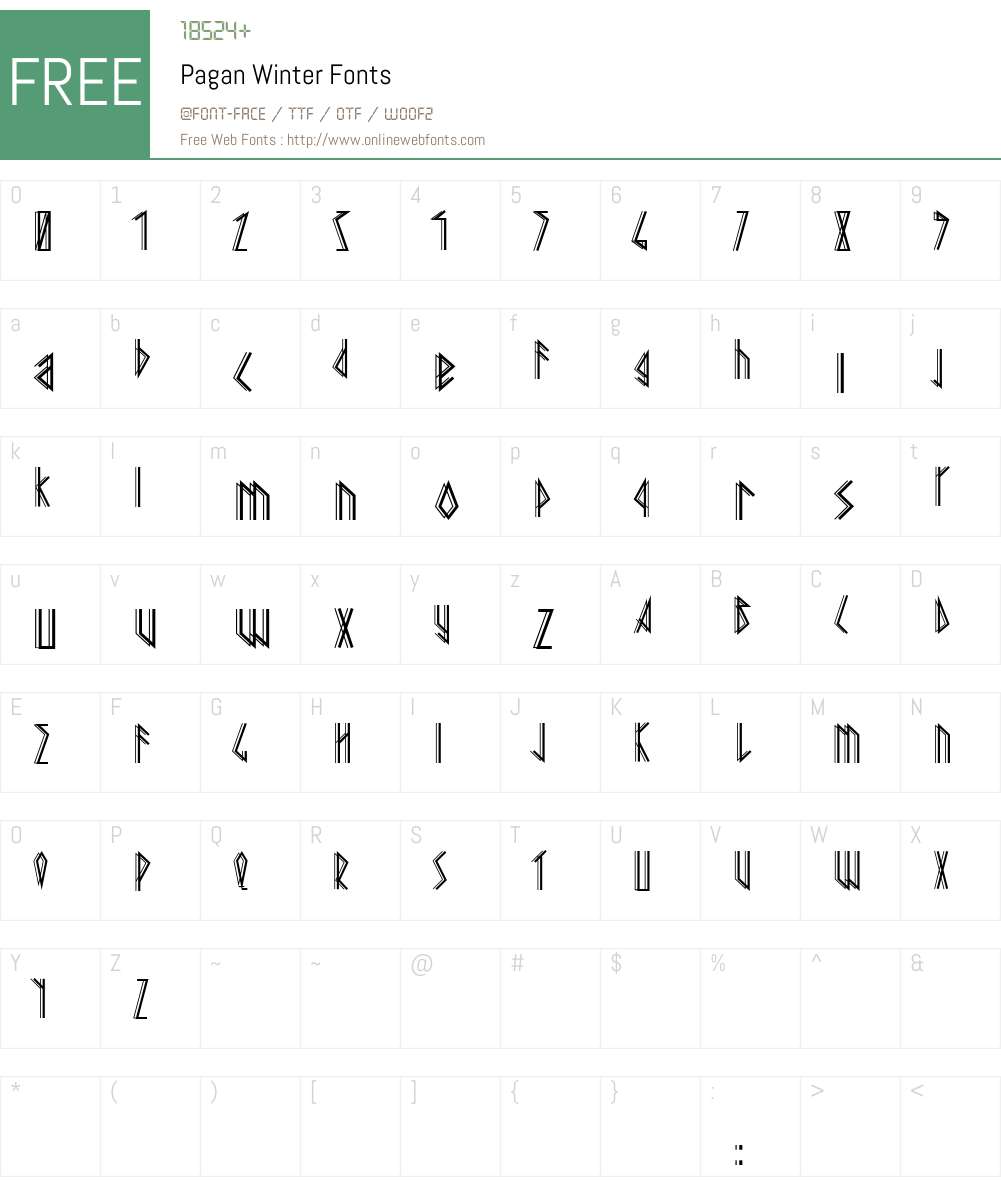 Pagan Winter Font Screenshots