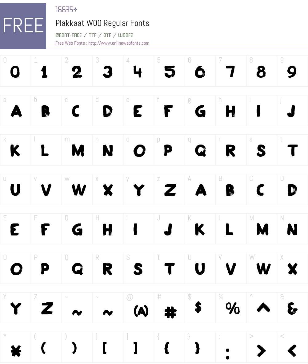 PlakkaatW00-Regular Font Screenshots