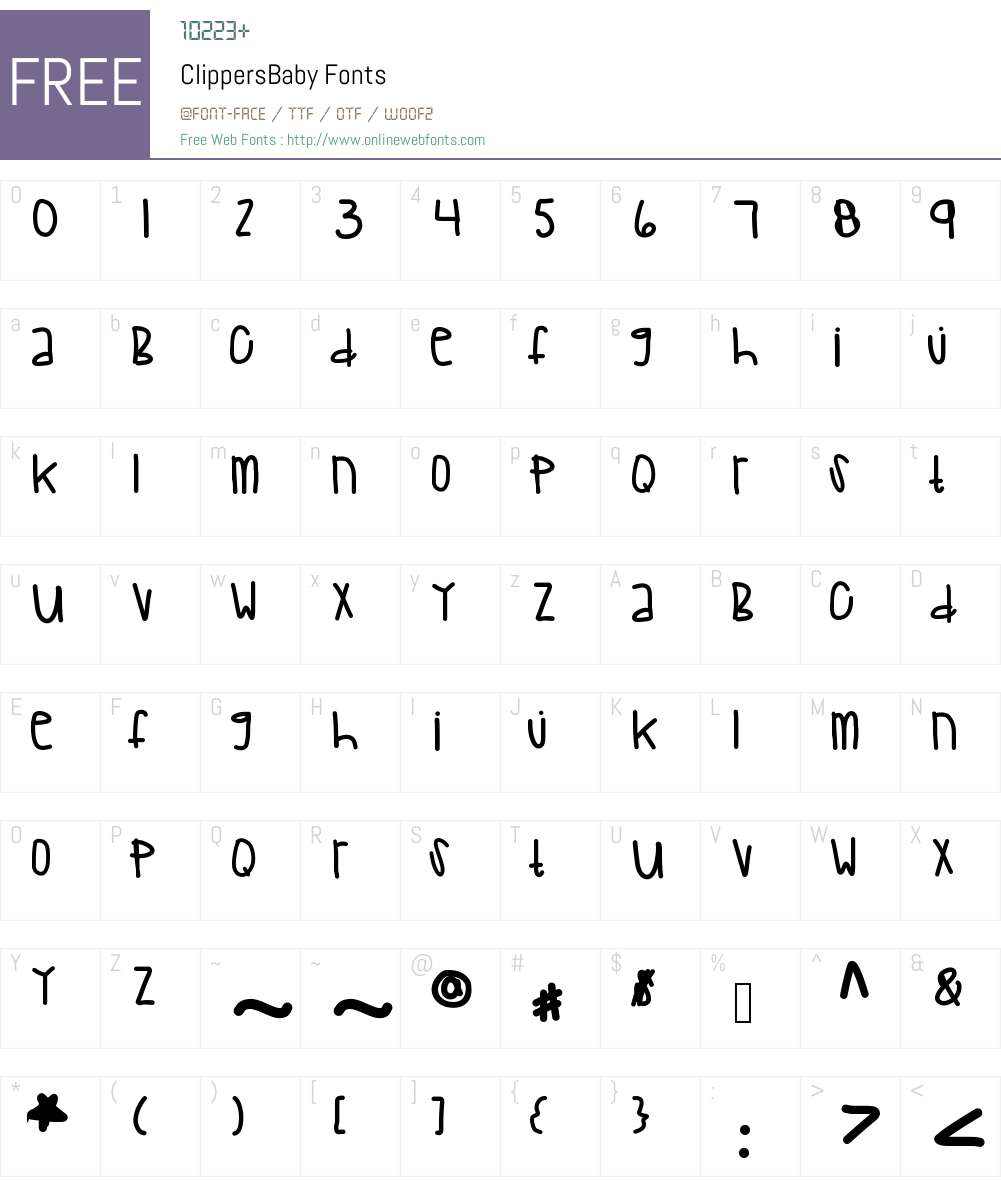 ClippersBaby Font Screenshots